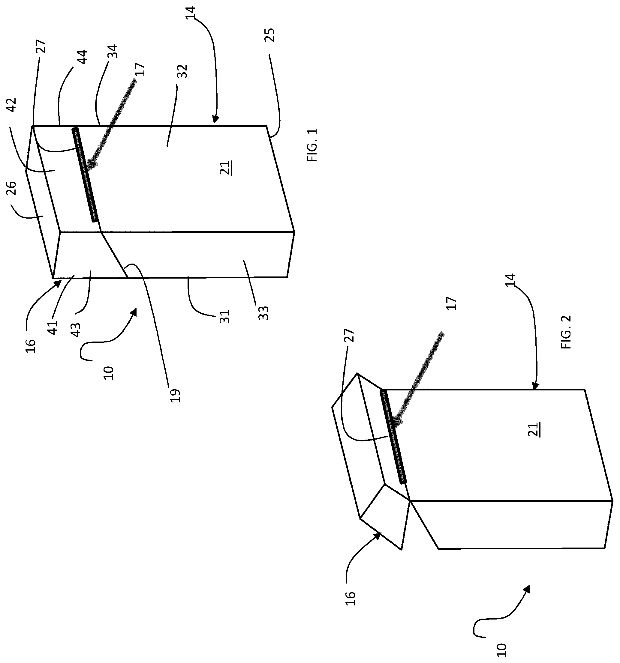 Patent US12297035 — Hinge-lid container for consumer articles and a method to form a hinge-lid container — Figure 1