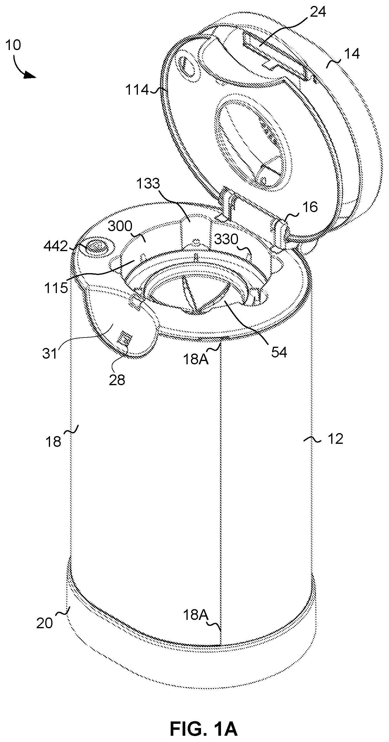 Patent US12297038 — Container for receiving multiple flexible bag assemblies — Figure 1