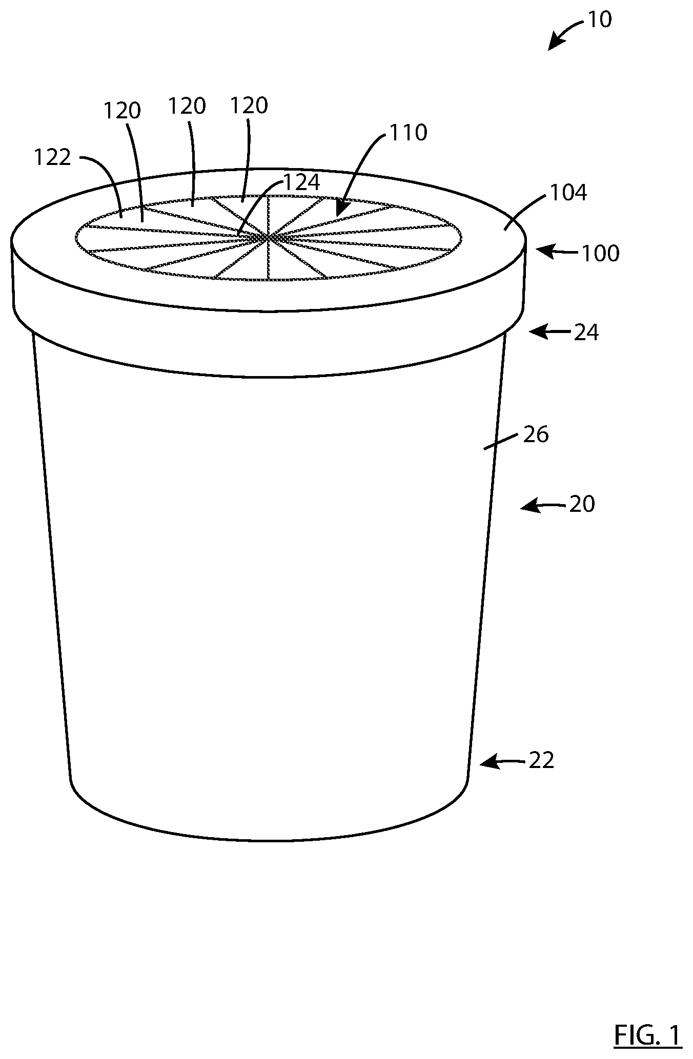 Patent US12297039 — Dust and allergen control for surface cleaning apparatus — Figure 1