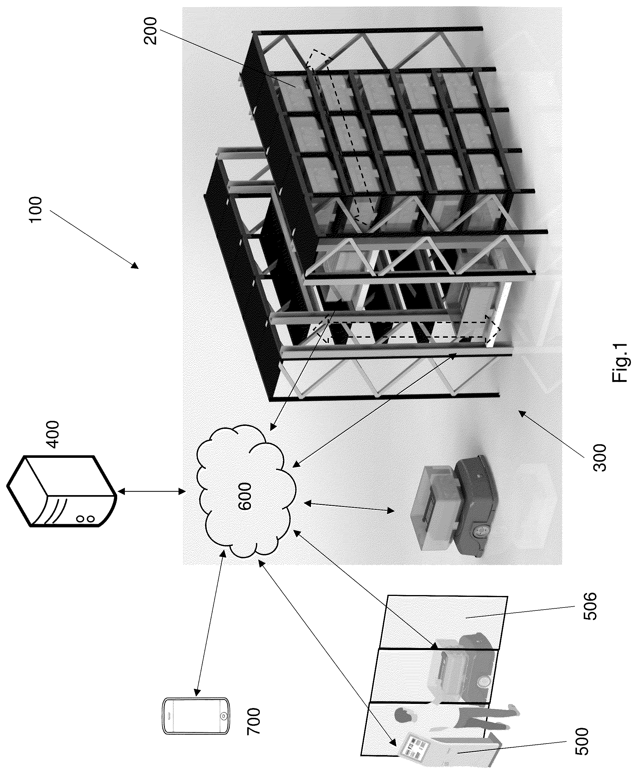 Patent US12297044 — Baggage management system and a method for baggage management — Figure 1