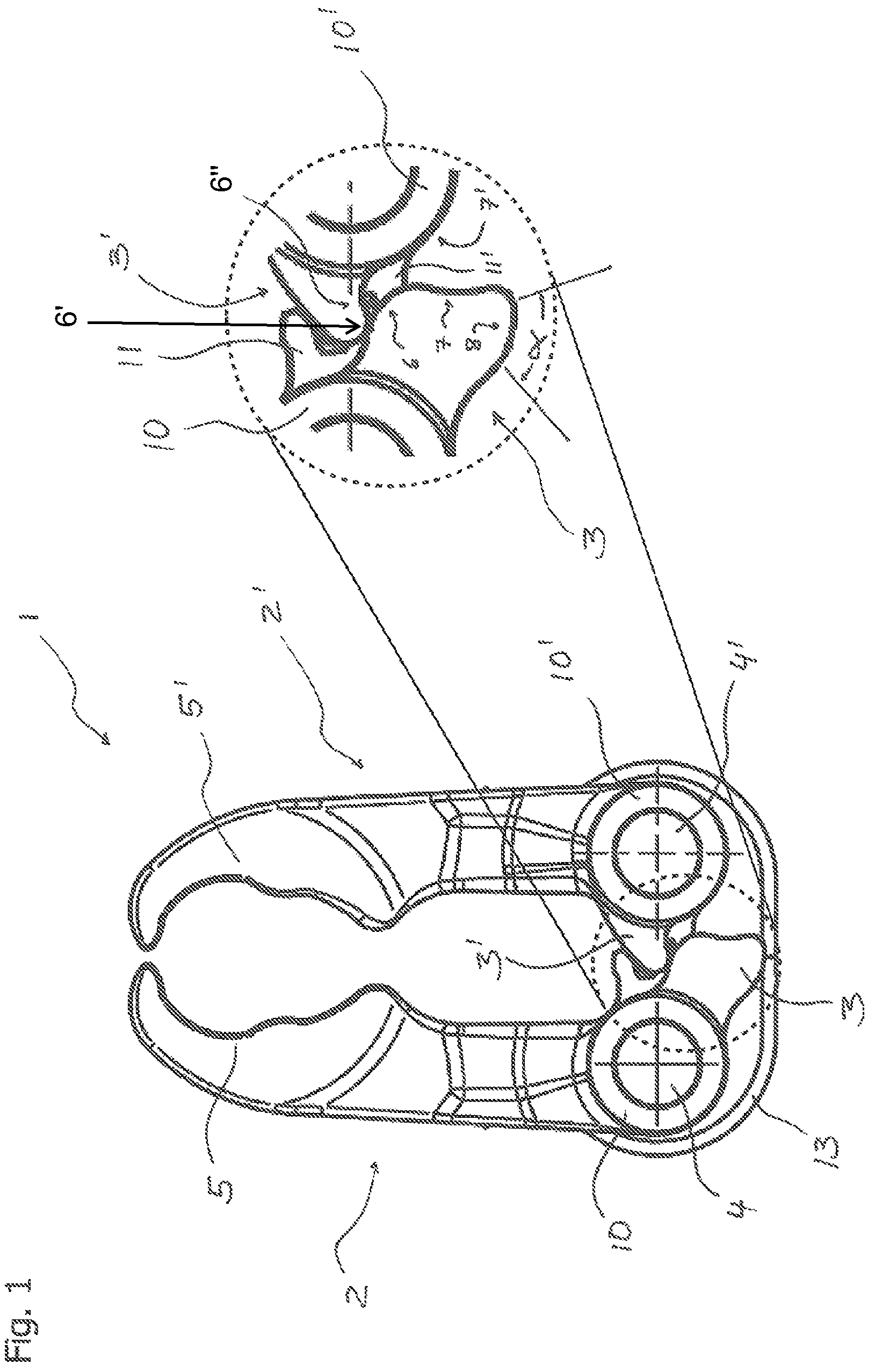 Patent US12297055 — Gripping device for gripping, retaining and guiding containers, and transporting apparatus having such a gripping device — Figure 1
