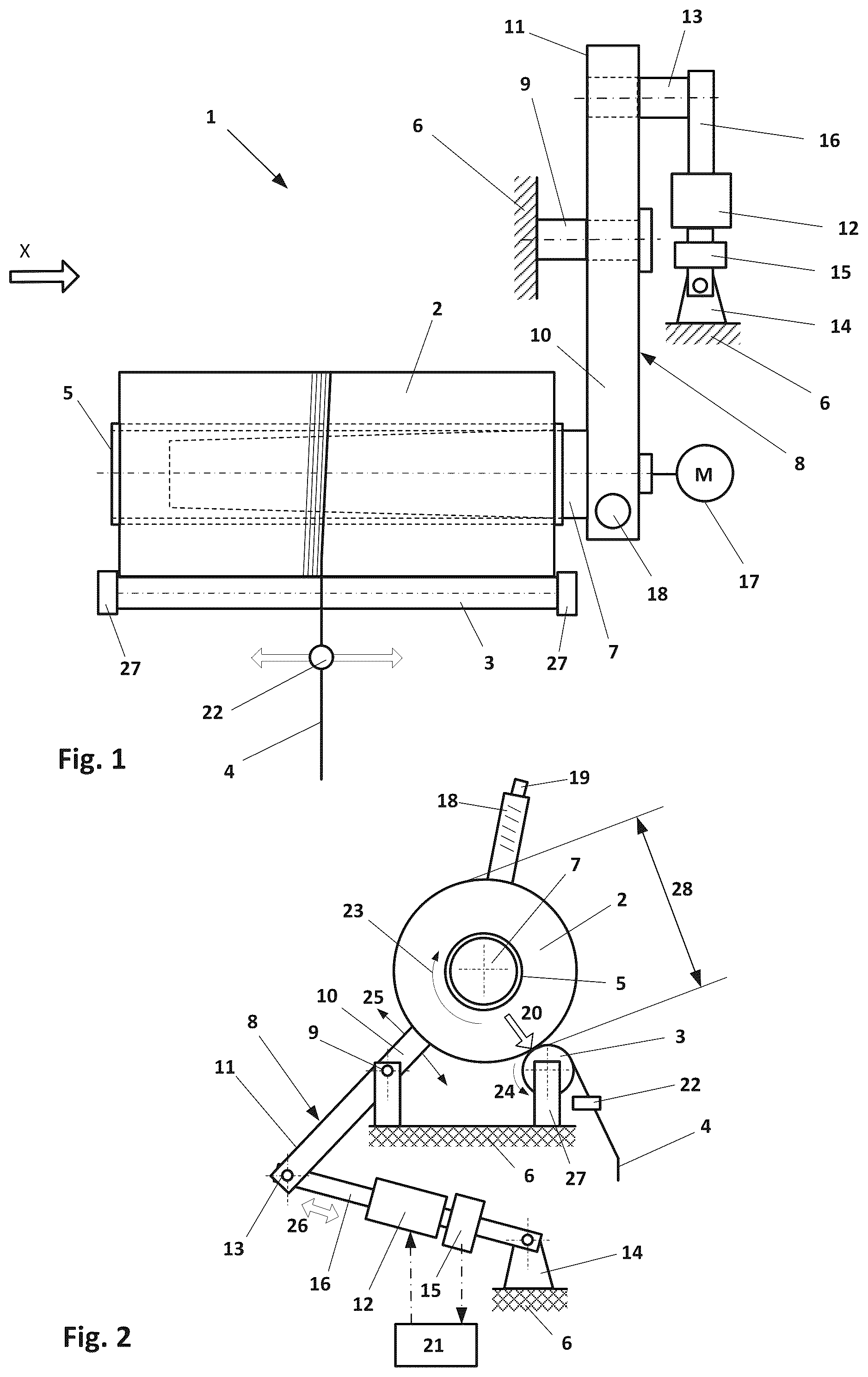 Patent US12297068 Figure 1 – Winding device