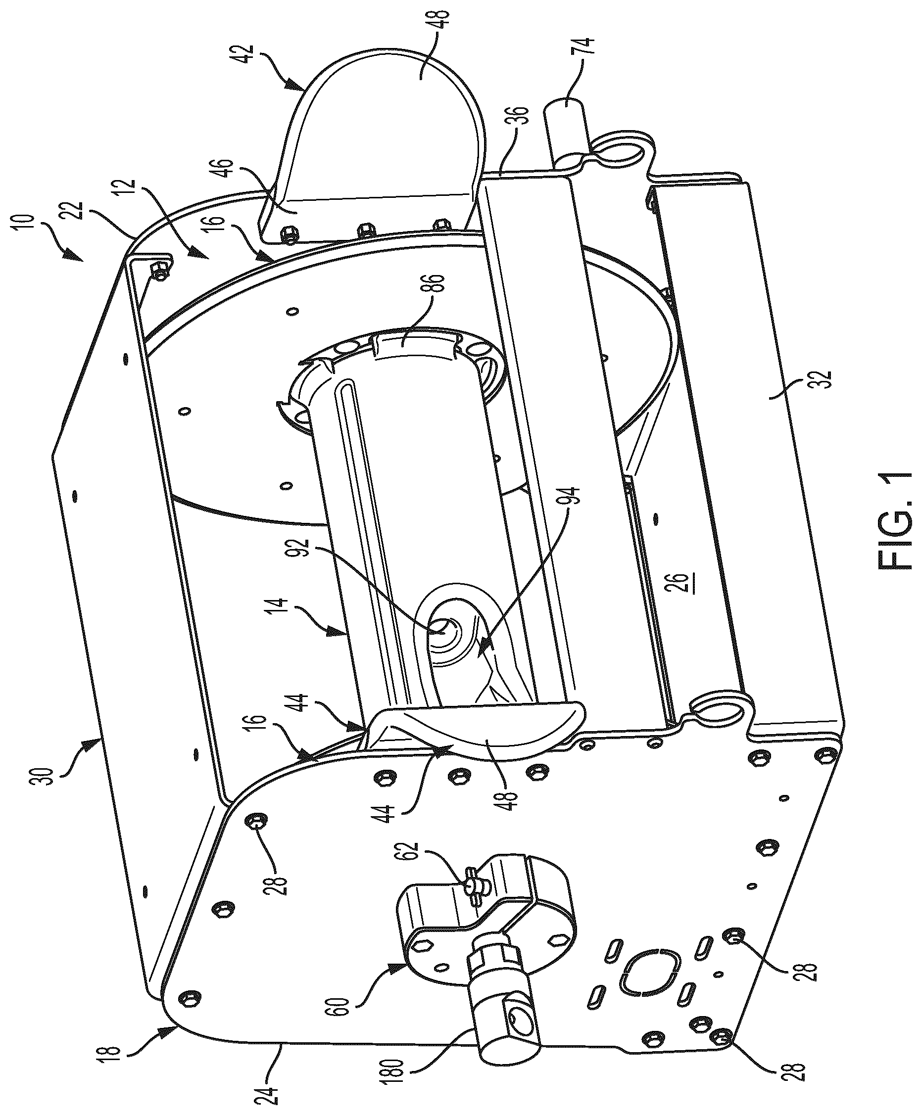 Patent US12297071 Figure 1 – Hose reel accumulator drum