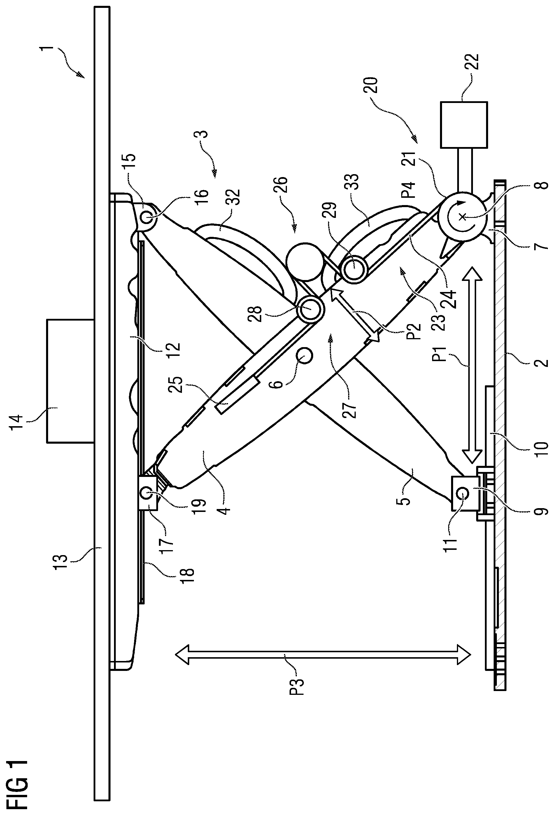 Patent US12297087 Figure 1 – Patient positioning table