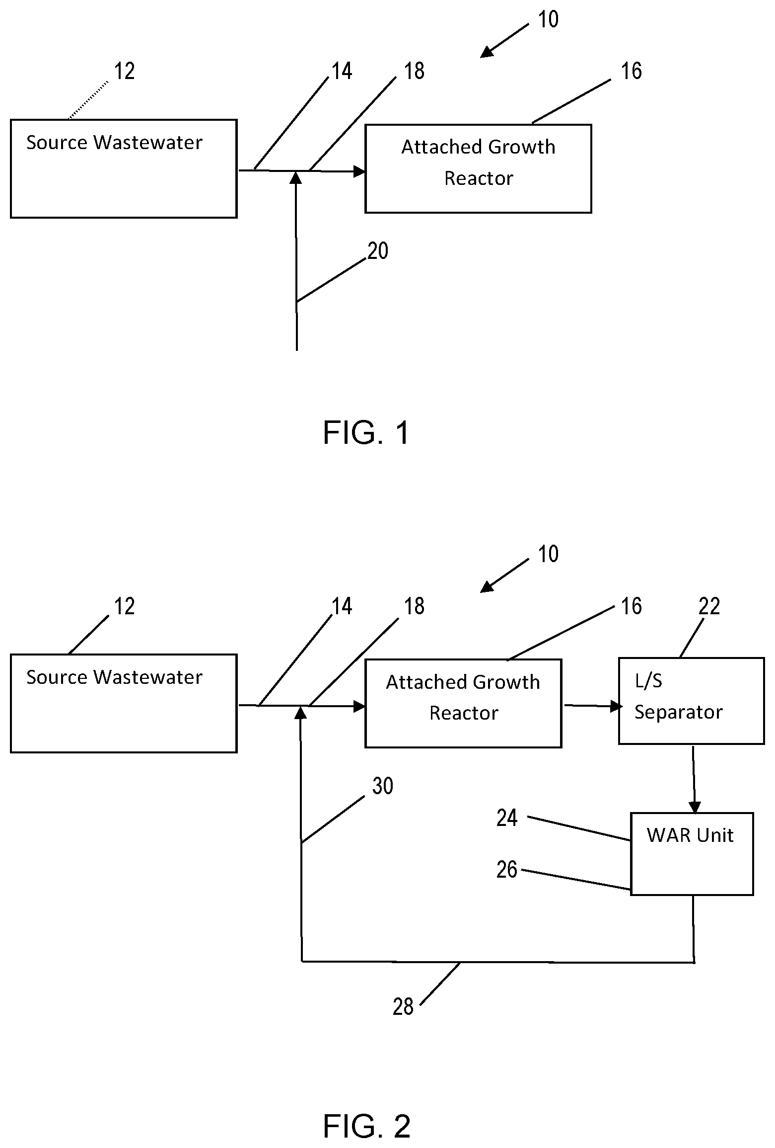 Patent US12297134 — System and method for attached growth biological treatment and activated carbon treatment of a wastewater stream — Figure 1