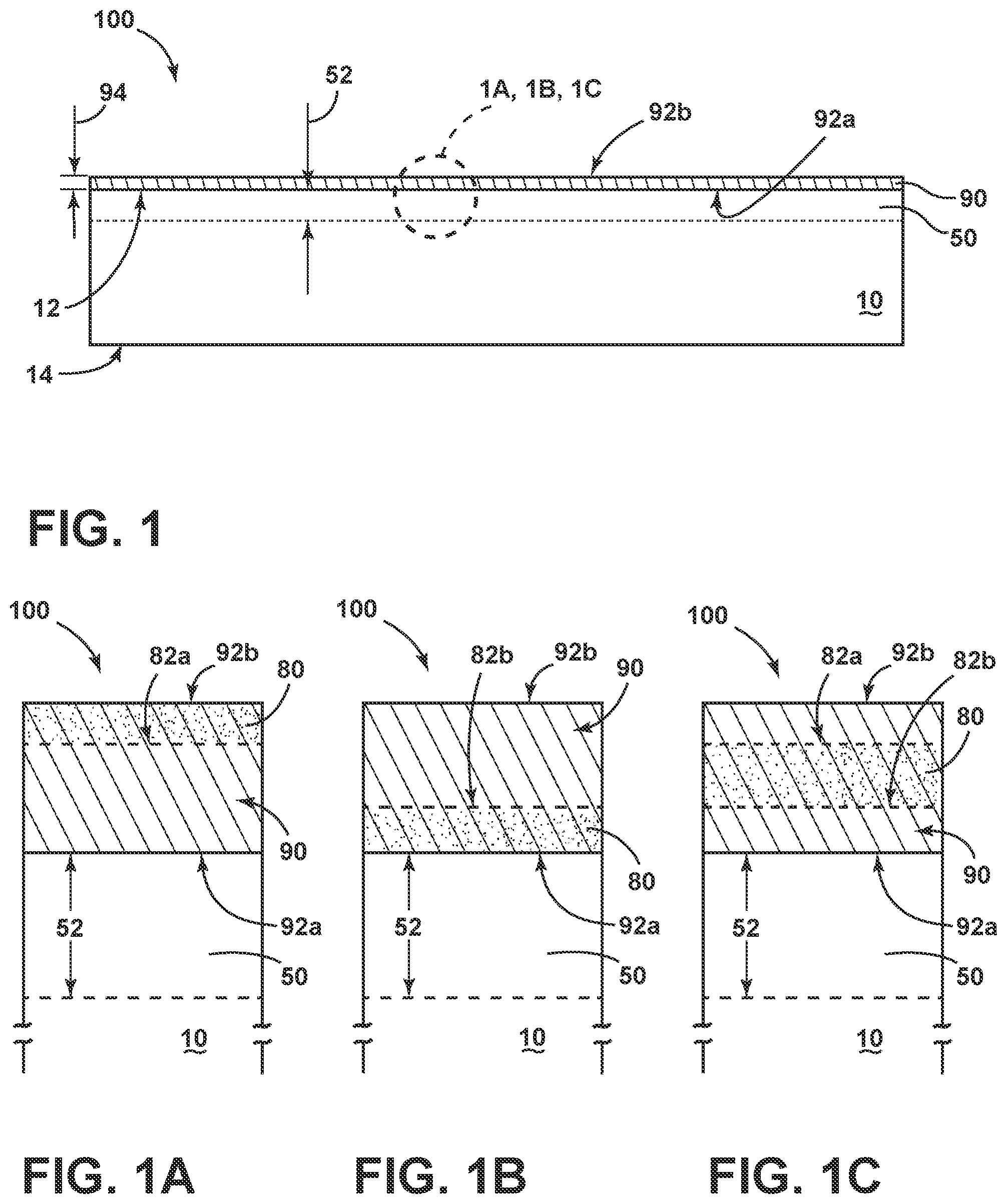 Patent US12297139 — Glass, glass-ceramic and ceramic articles with graded protective coatings having hardness and strength — Figure 1