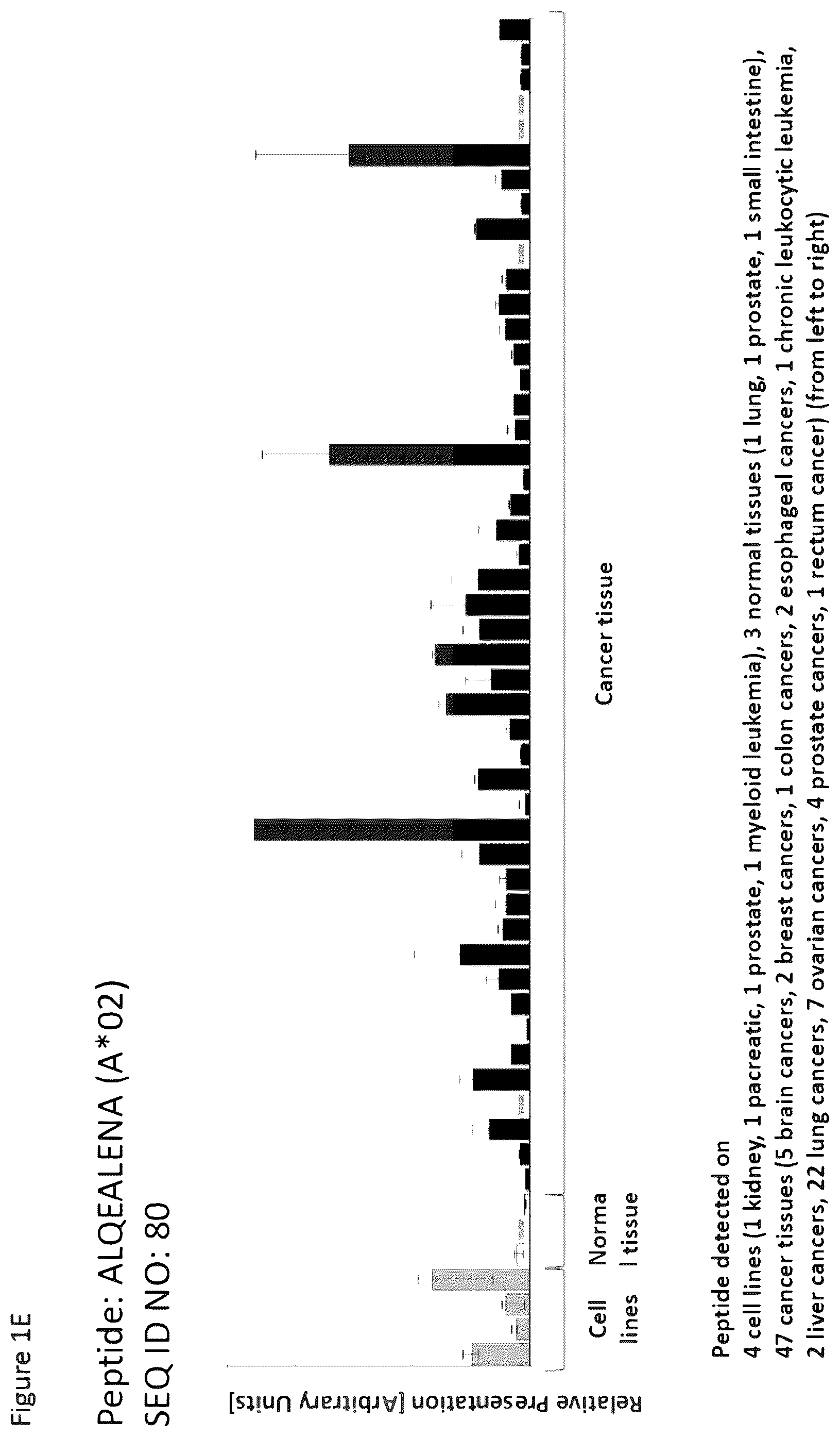 Patent US12297254 Figure 5 – Peptides and combination of peptides for use in immunotherapy against esophageal cancer and other cancers