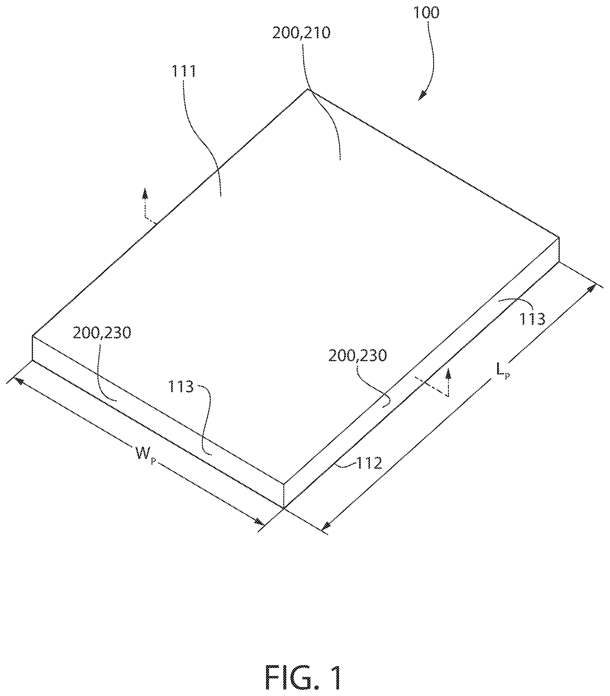 Patent US12297371 Figure 1 – Antimicrobial and antiviral building panels