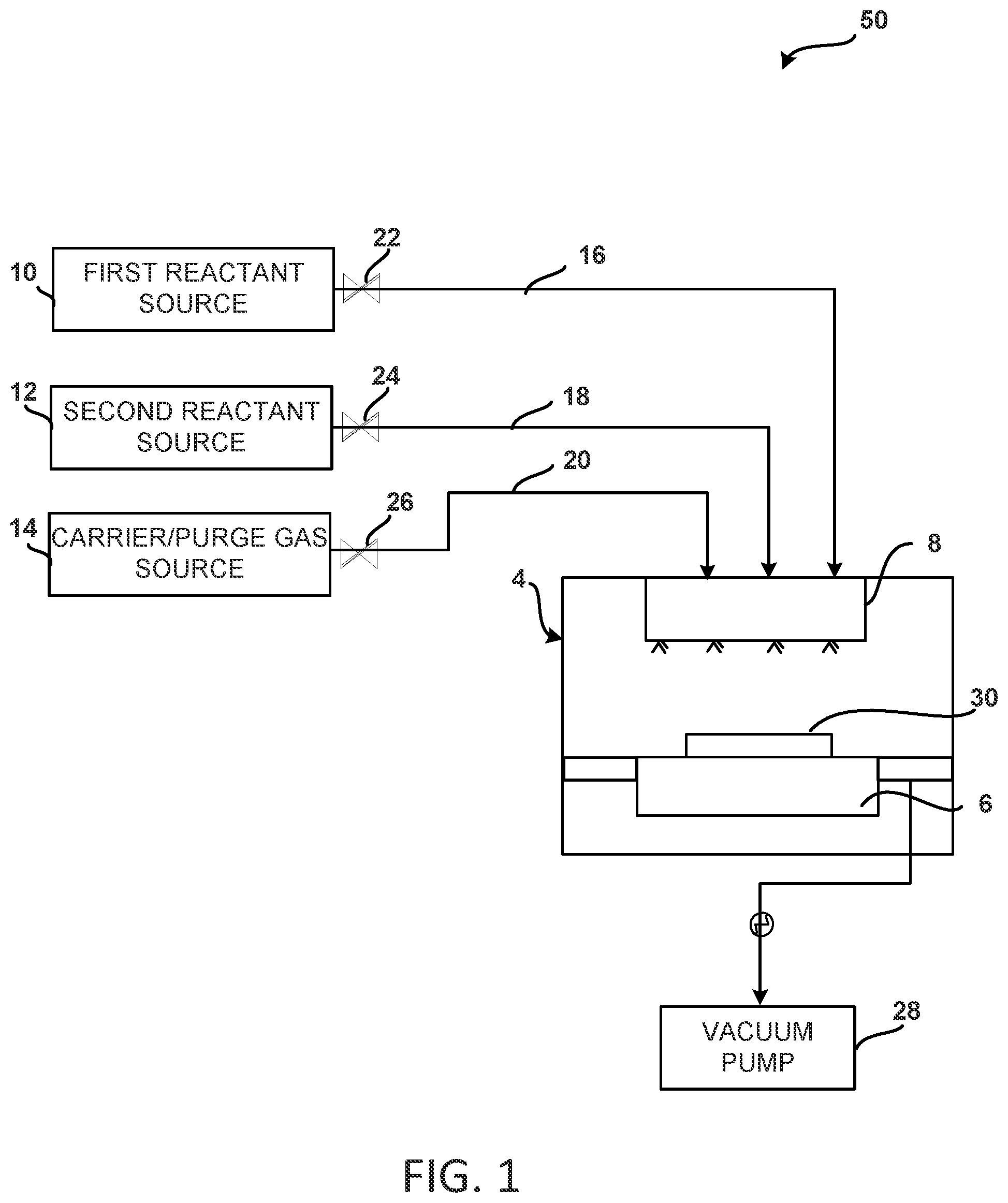 Patent US12297533 — Liquid precursor vapor pressure control — Figure 1