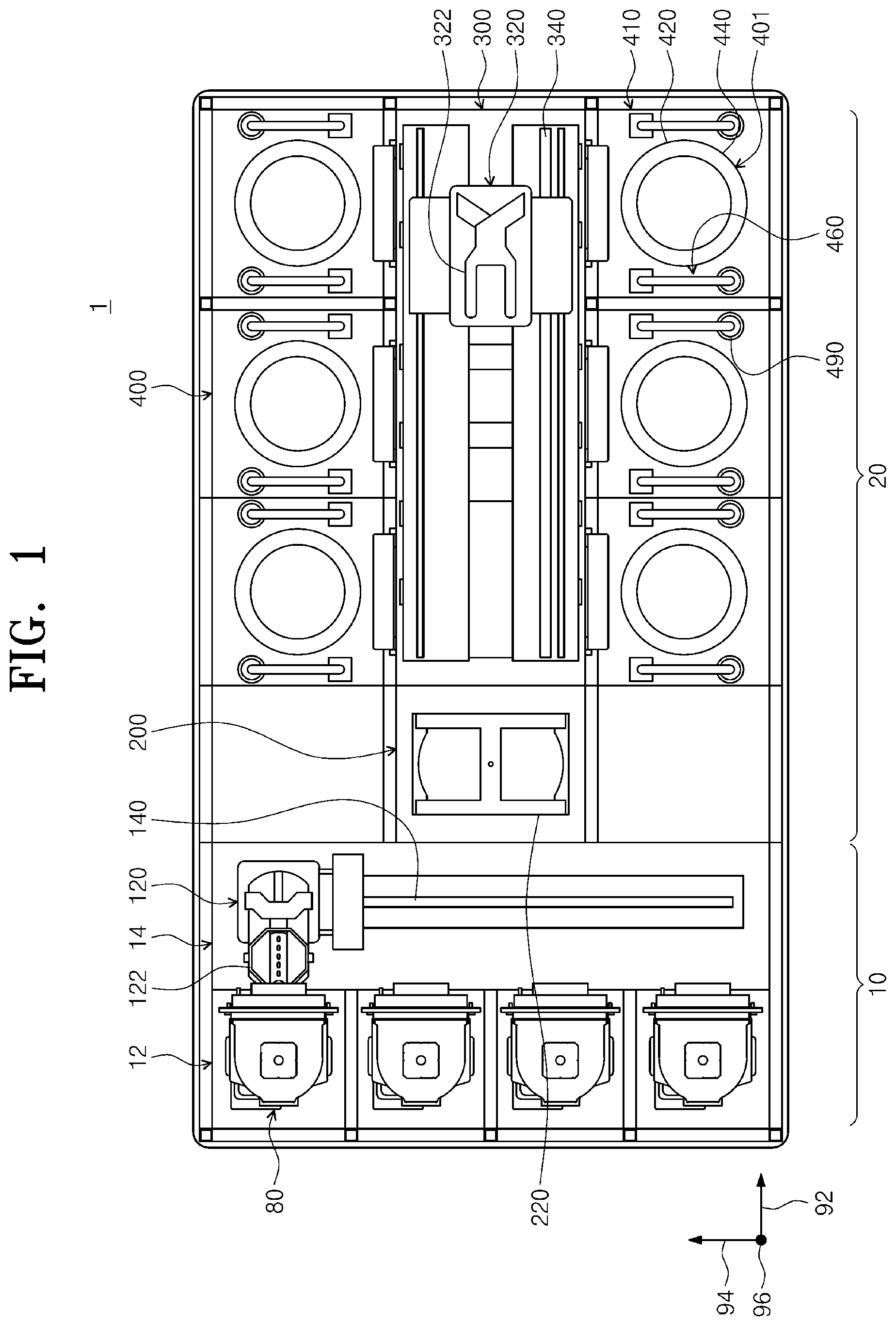 Patent US12297545 — Apparatus and method of treating substrate — Figure 1