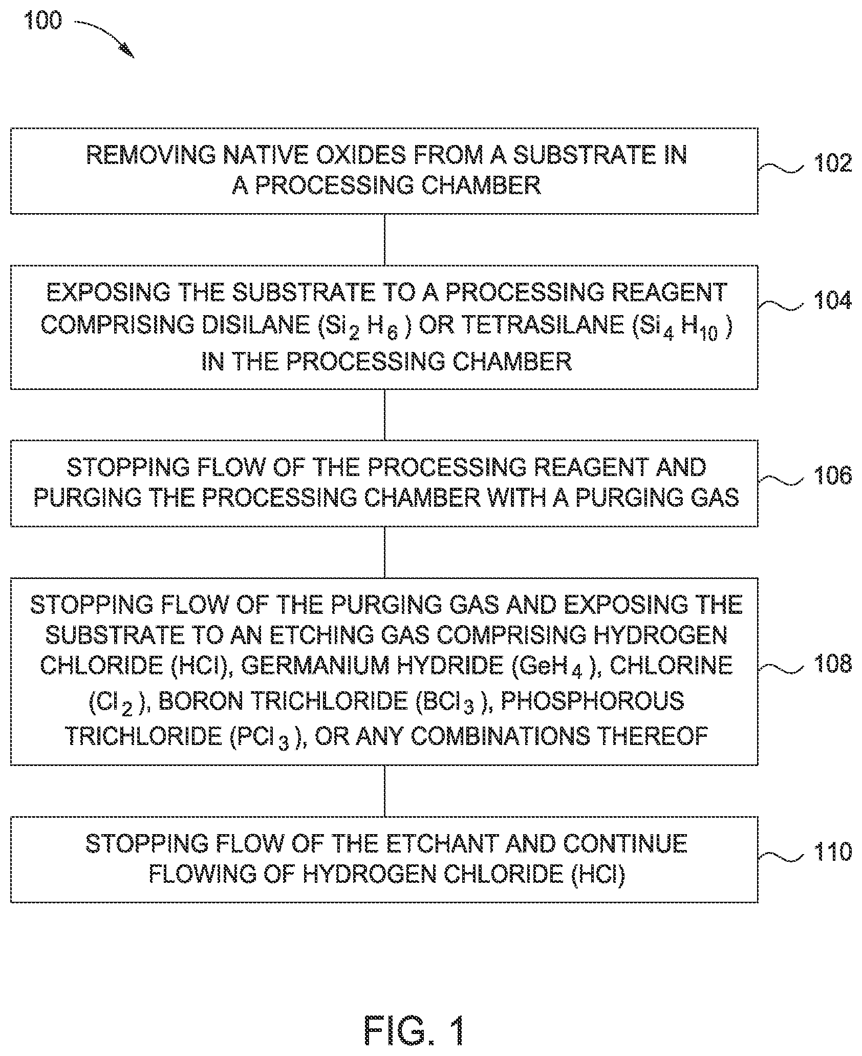 Patent US12297559 — Method and apparatus for low temperature selective epitaxy in a deep trench — Figure 1