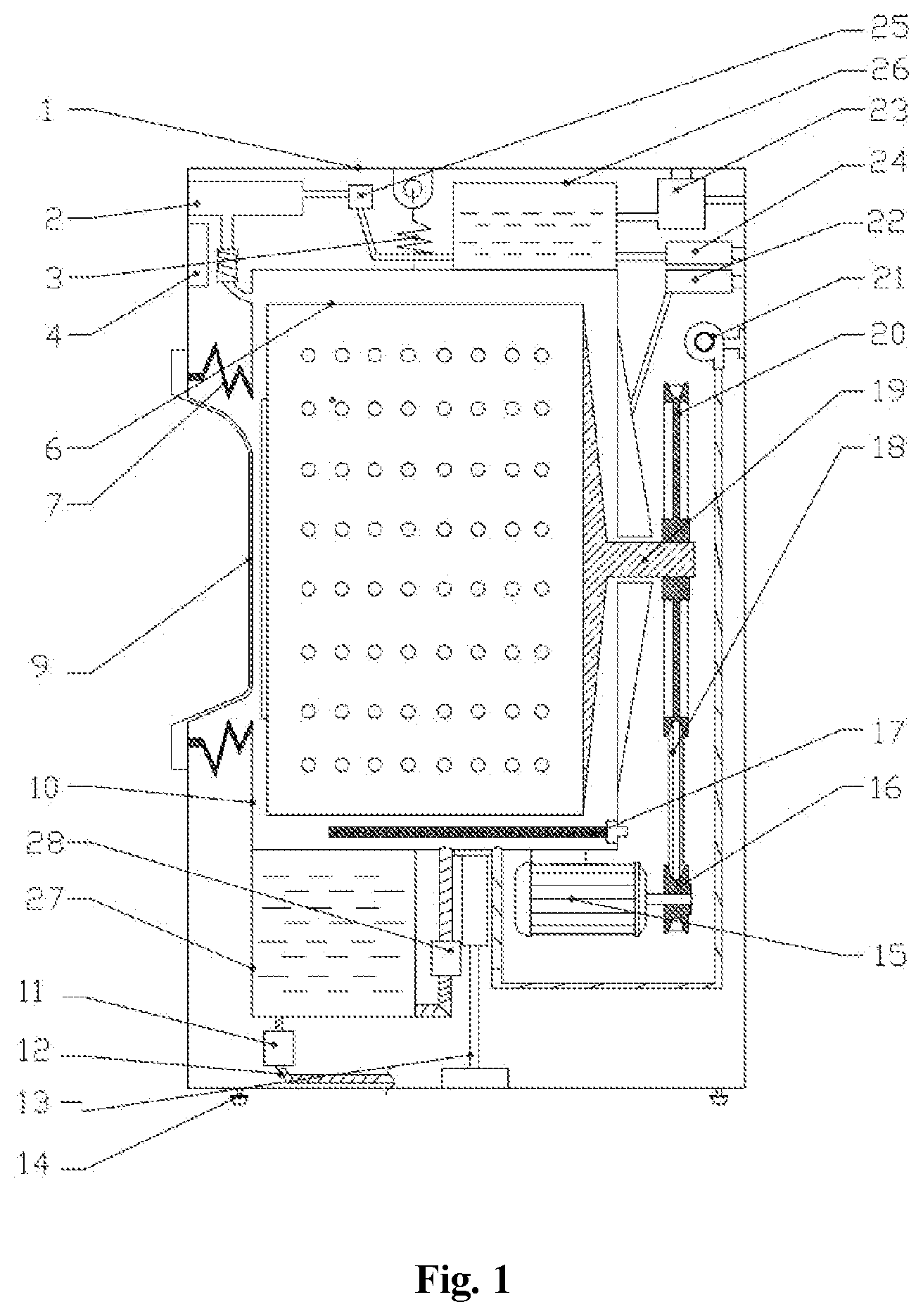 Patent US12297575 — Control method for squeezing washing machine and squeezing washing machine — Figure 1
