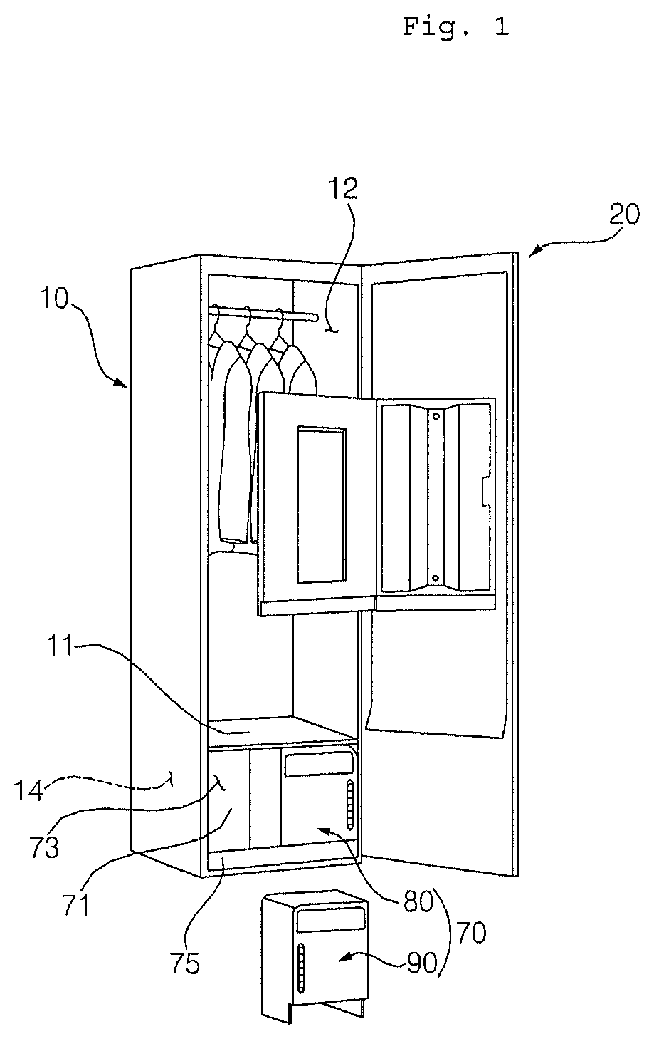 Patent US12297583 — Clothes treatment apparatus — Figure 1