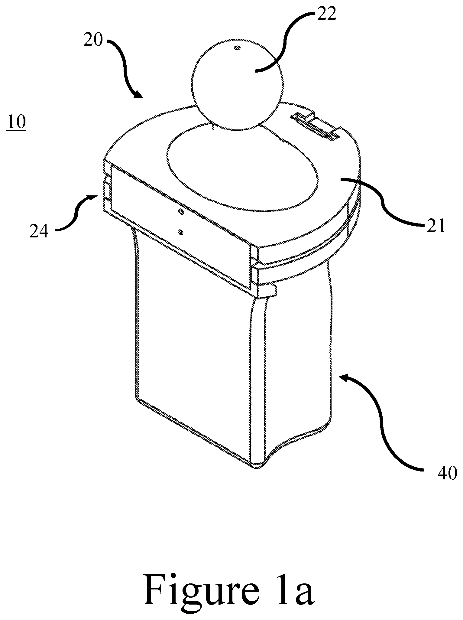 Patent US12297613 Figure 1 – Systems and methods for retrieving, transporting and disposing of pet waste