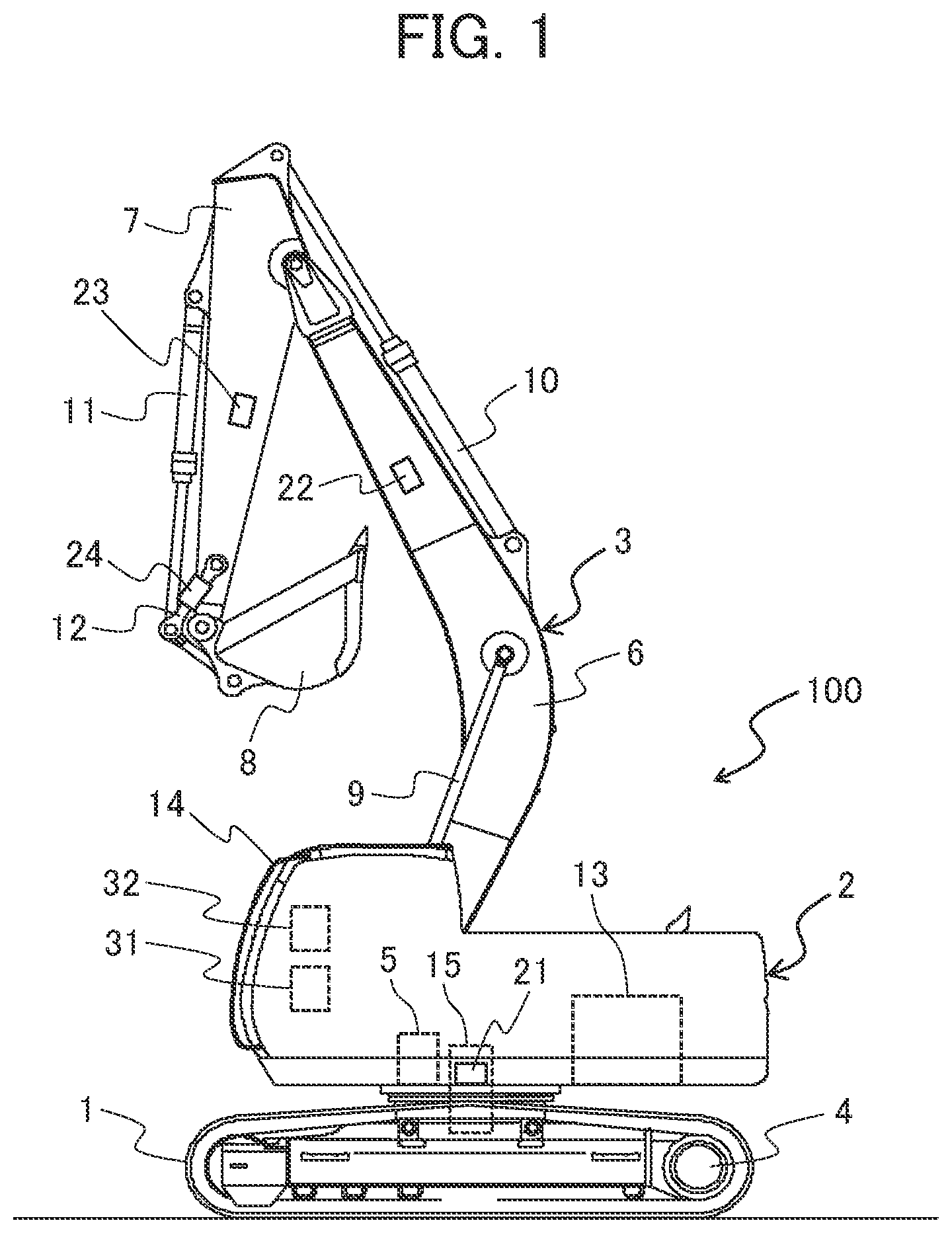 Patent US12297620 Figure 1 – Work machine