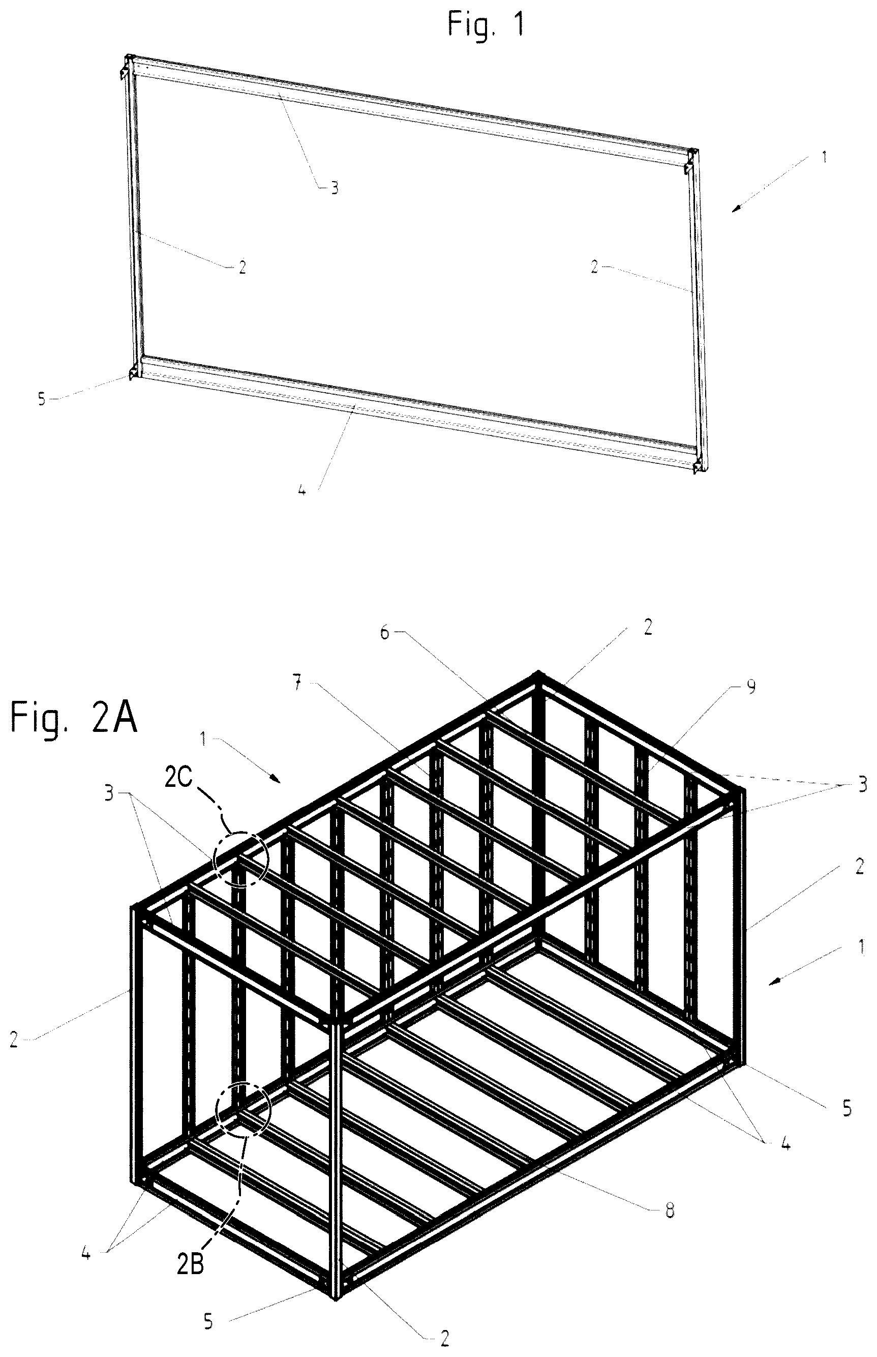 Patent US12297638 — Frame, basic framework, module, profile and set of structural elements for modular construction and a modular-construction building — Figure 1