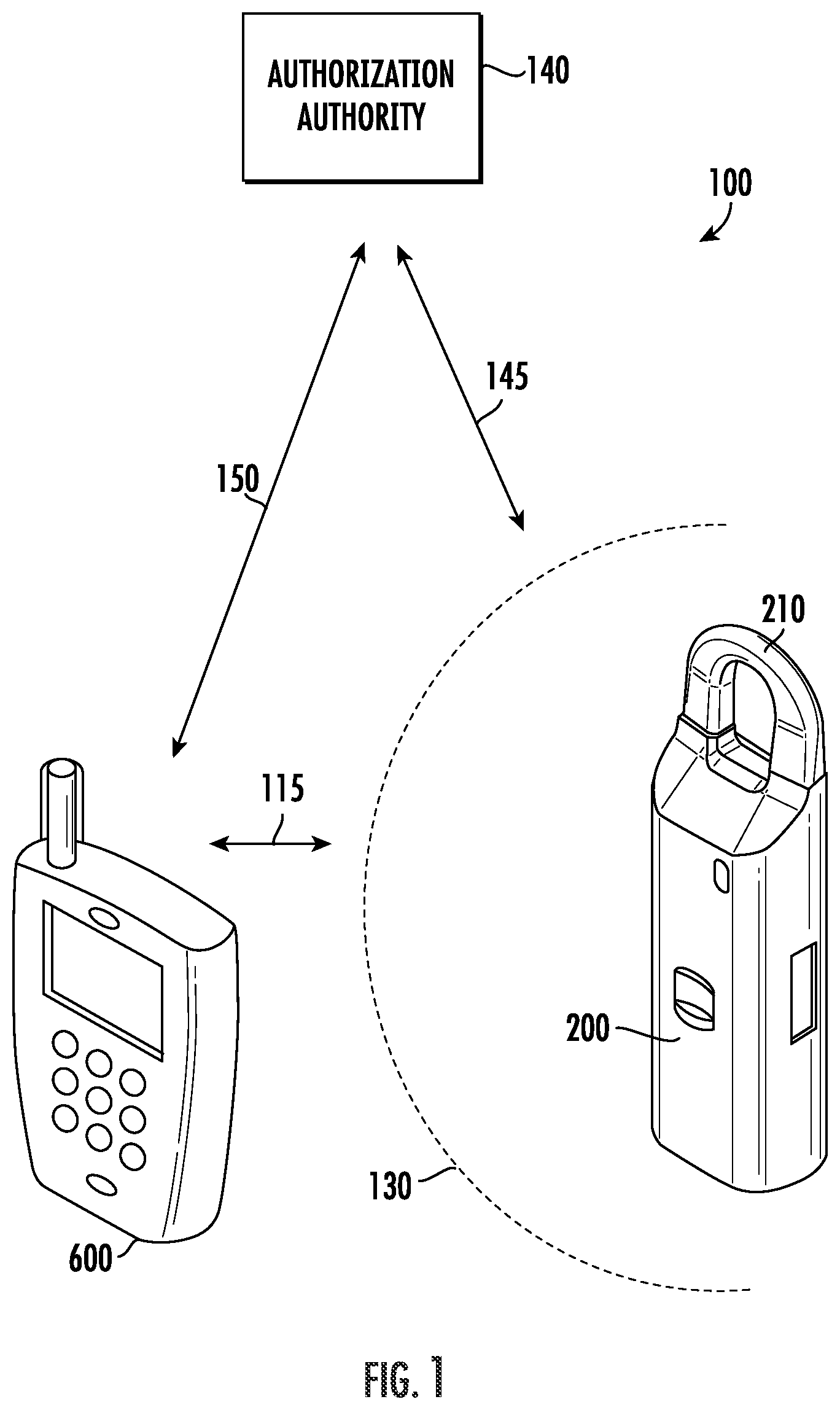 Patent US12297688 — Method to detect lock box shackle breakage or attempted breakage and activate alert — Figure 1
