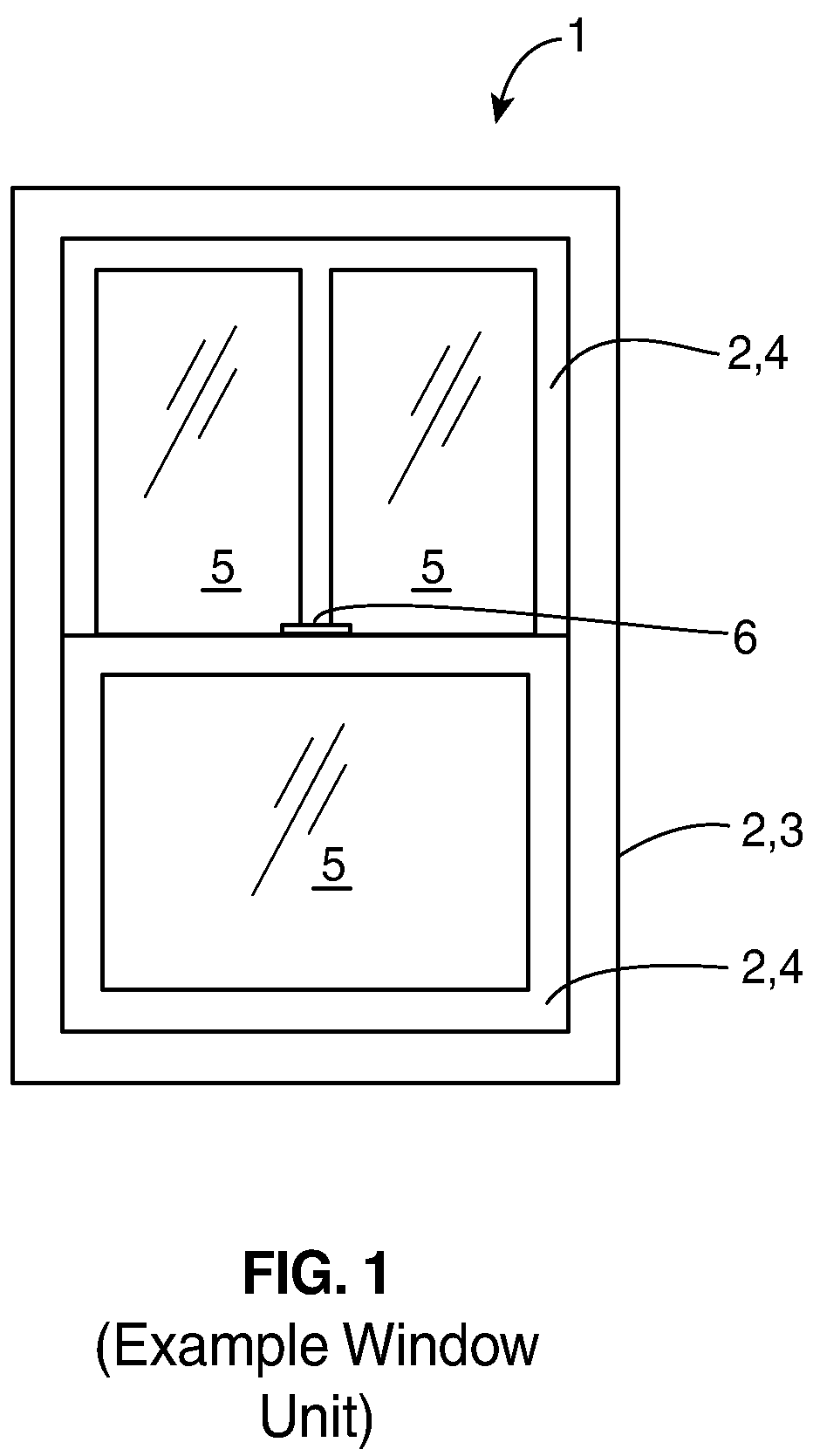 Patent US12297693 — Adhesive-attached window glazing assembly, multi-glazed window assembly and method therefor — Figure 1