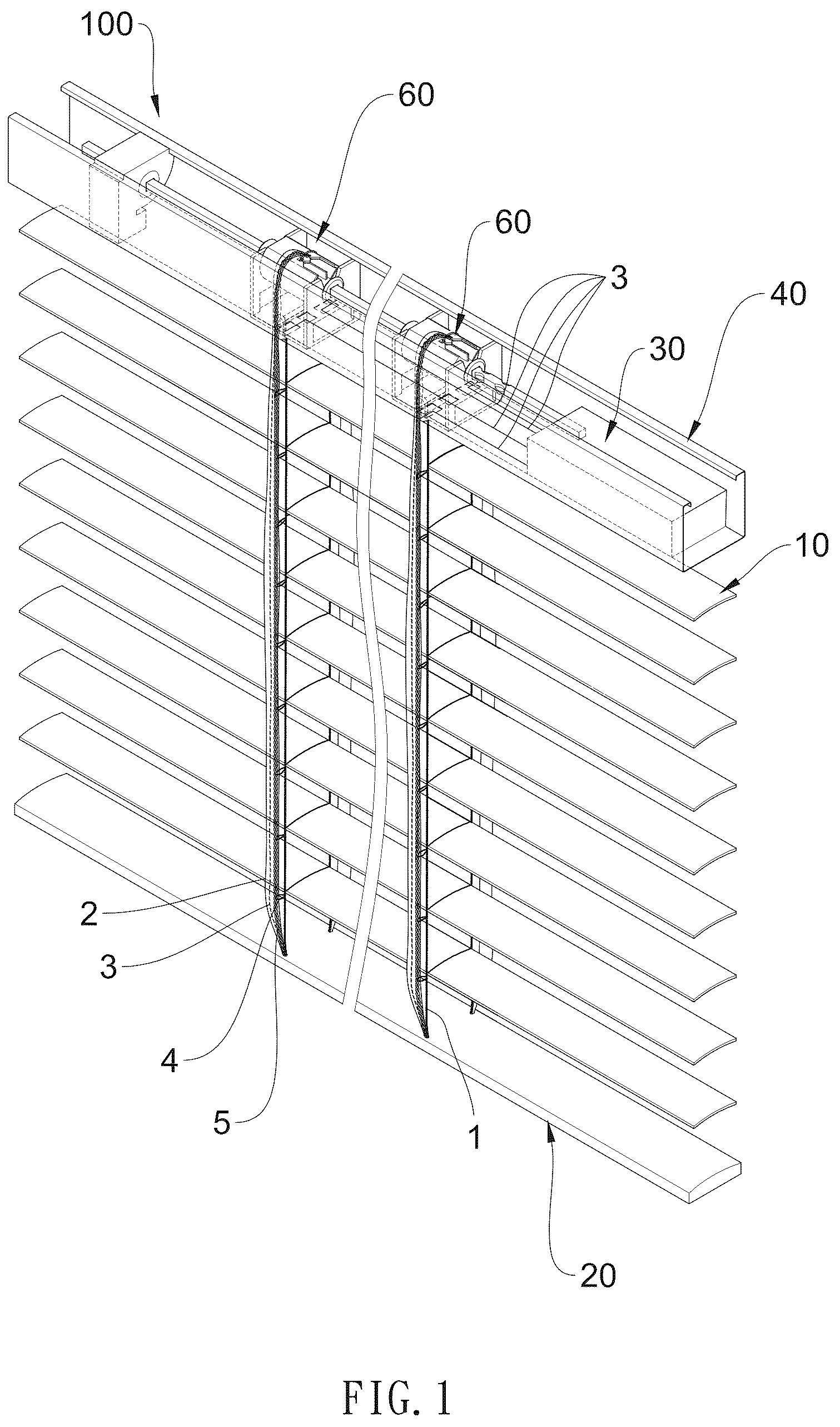 Patent US12297694 — Safety lift cord assembly for window blinds — Figure 1