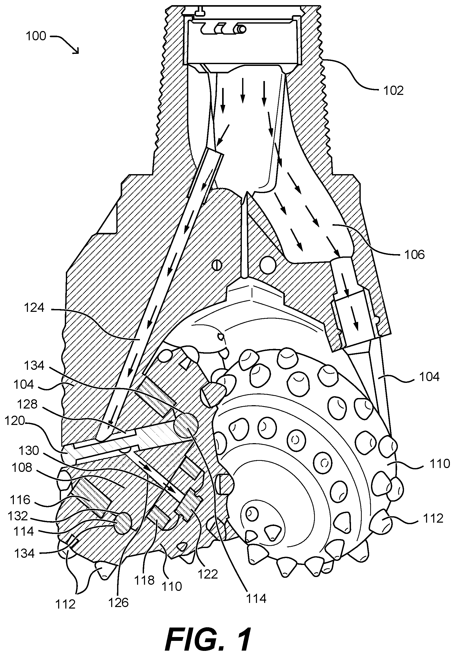 Patent US12297698 — Retainer for rotary cone drill bit — Figure 1