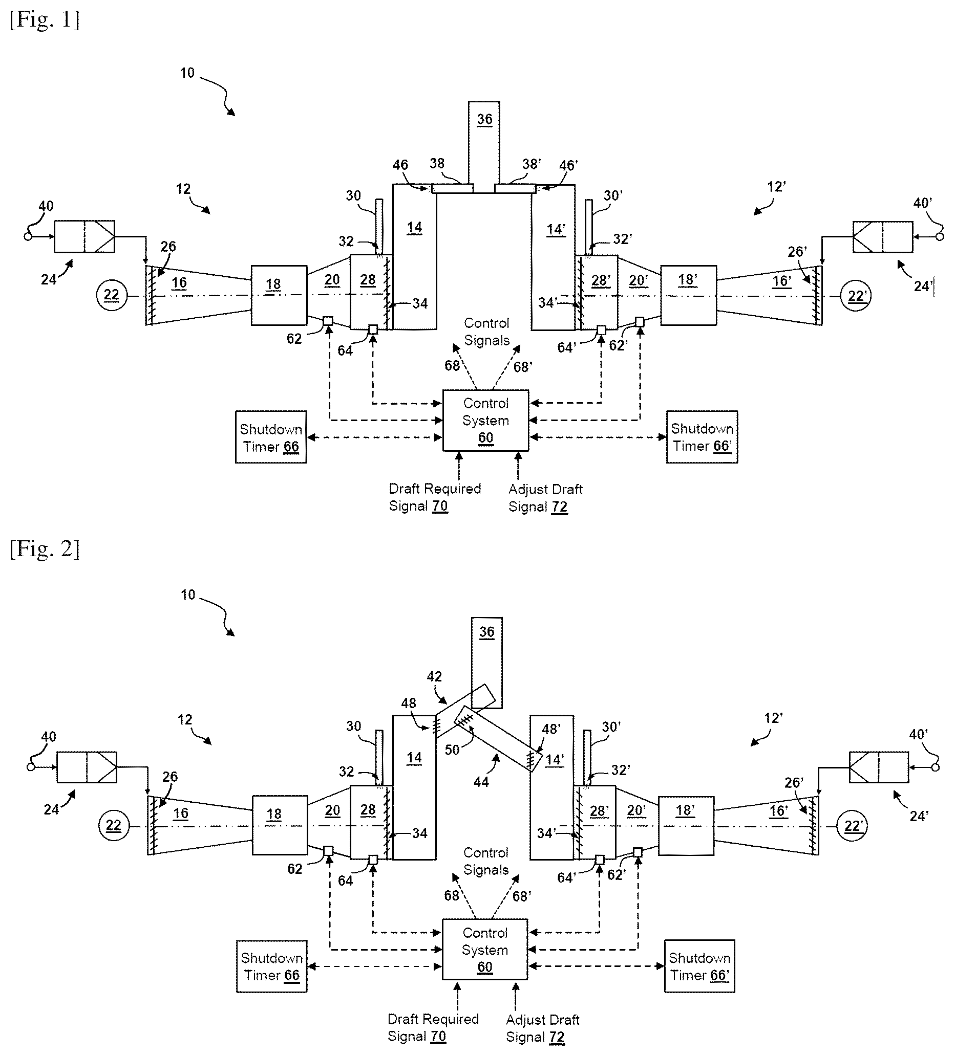 Patent US12297753 — System and process for active draft control of power plant — Figure 1