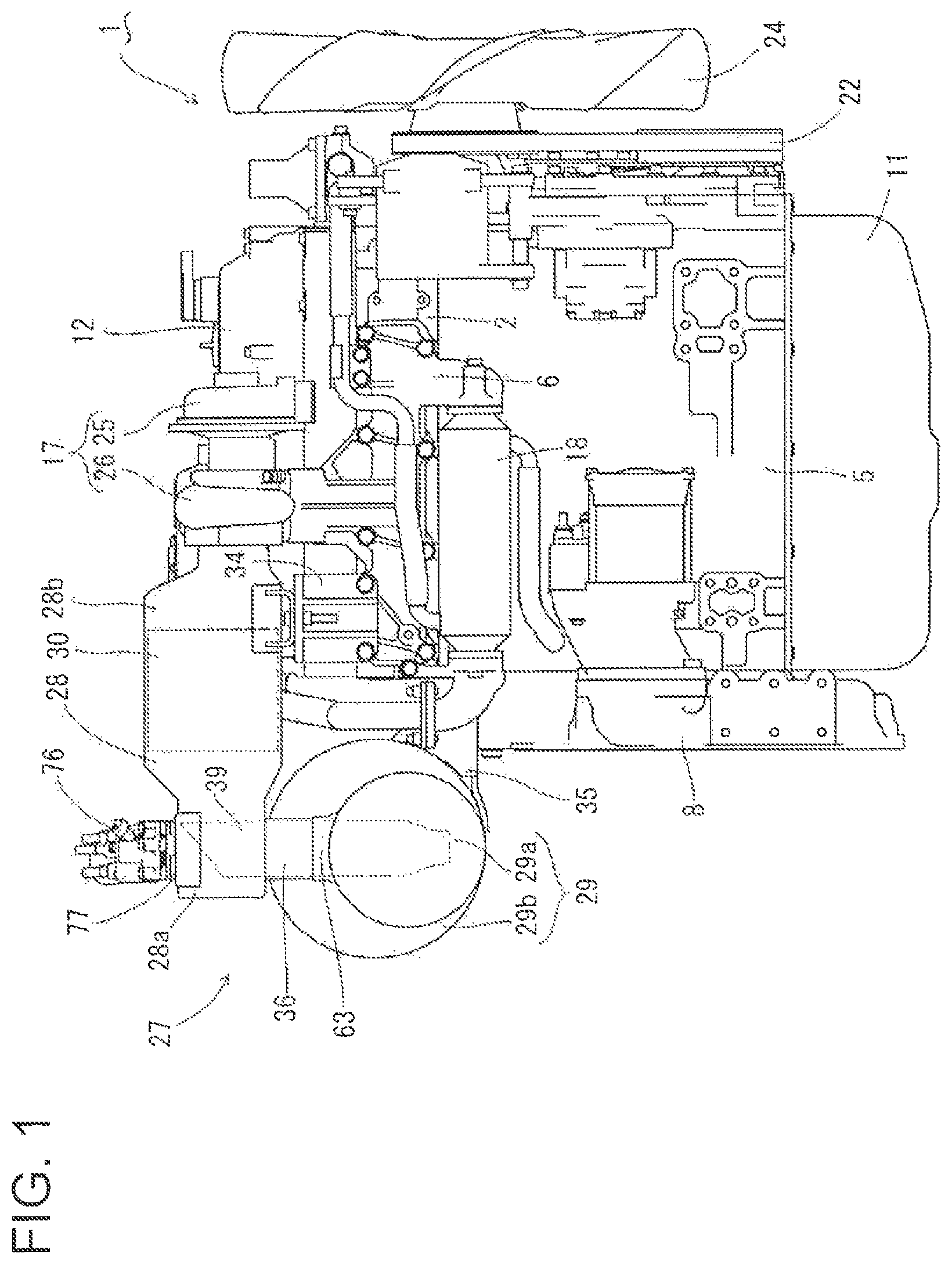 Patent US12297763 — Engine device — Figure 1