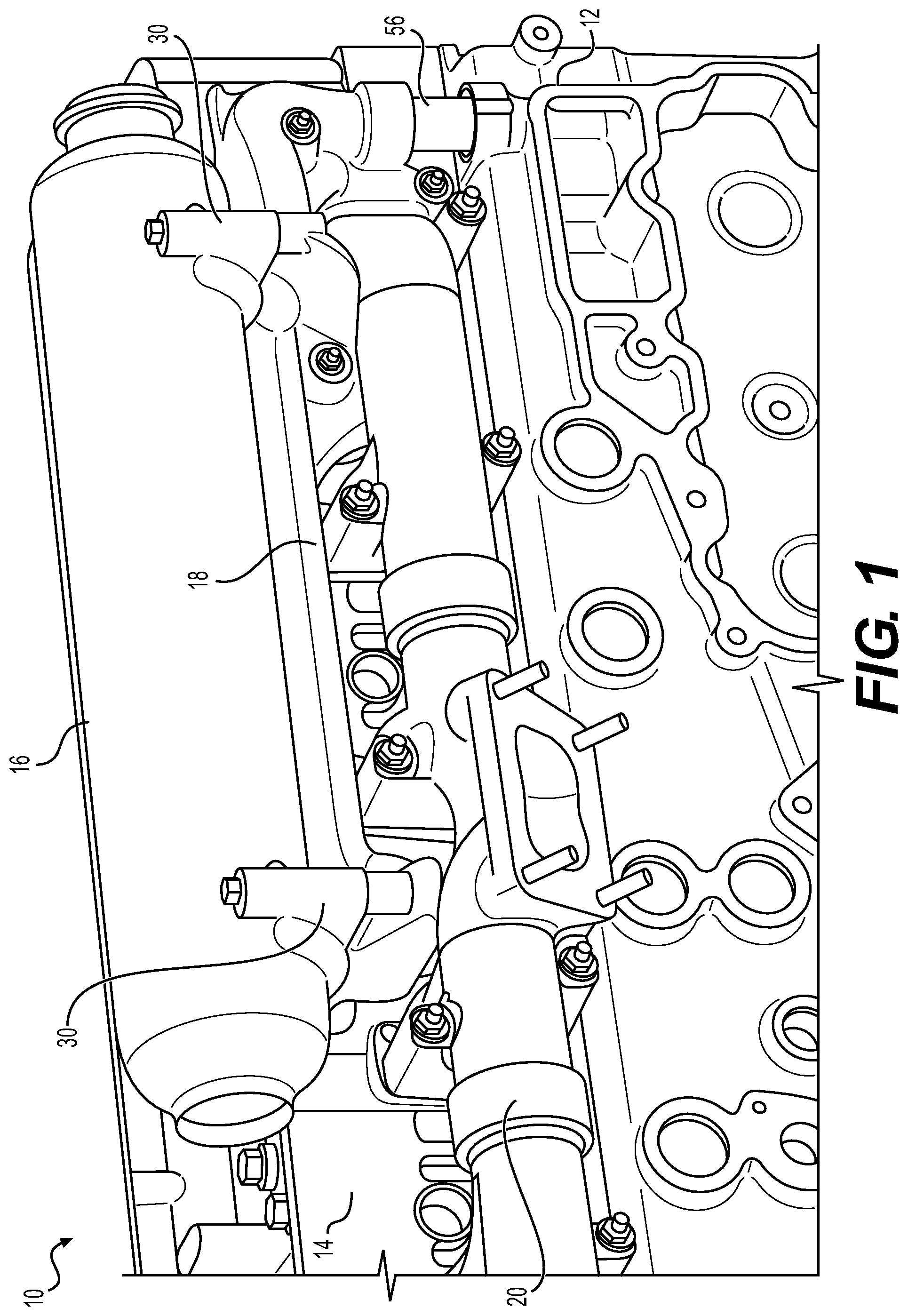 Patent US12297765 — Engine system with coolant collector — Figure 1