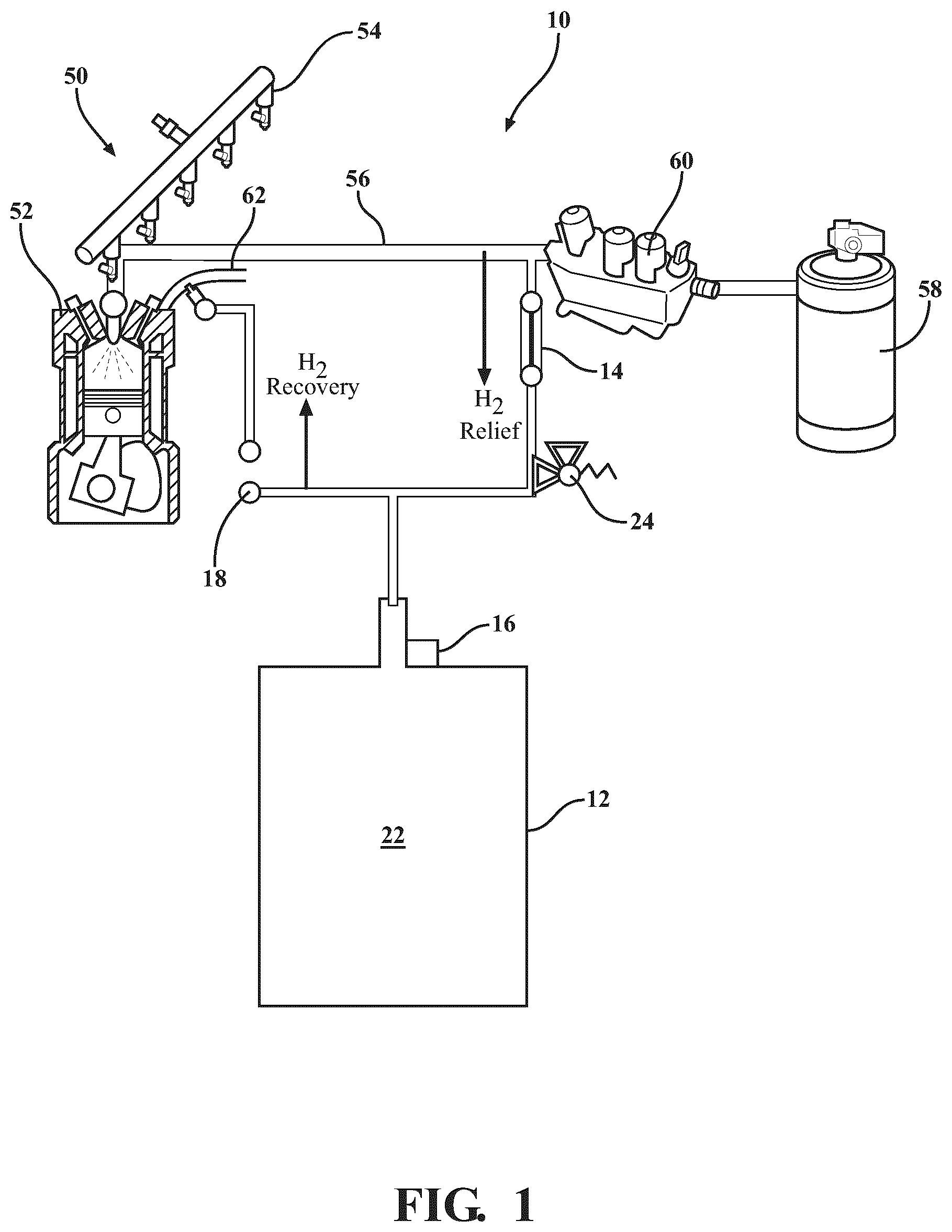 Patent US12297793 — Hydrogen capture canister — Figure 1