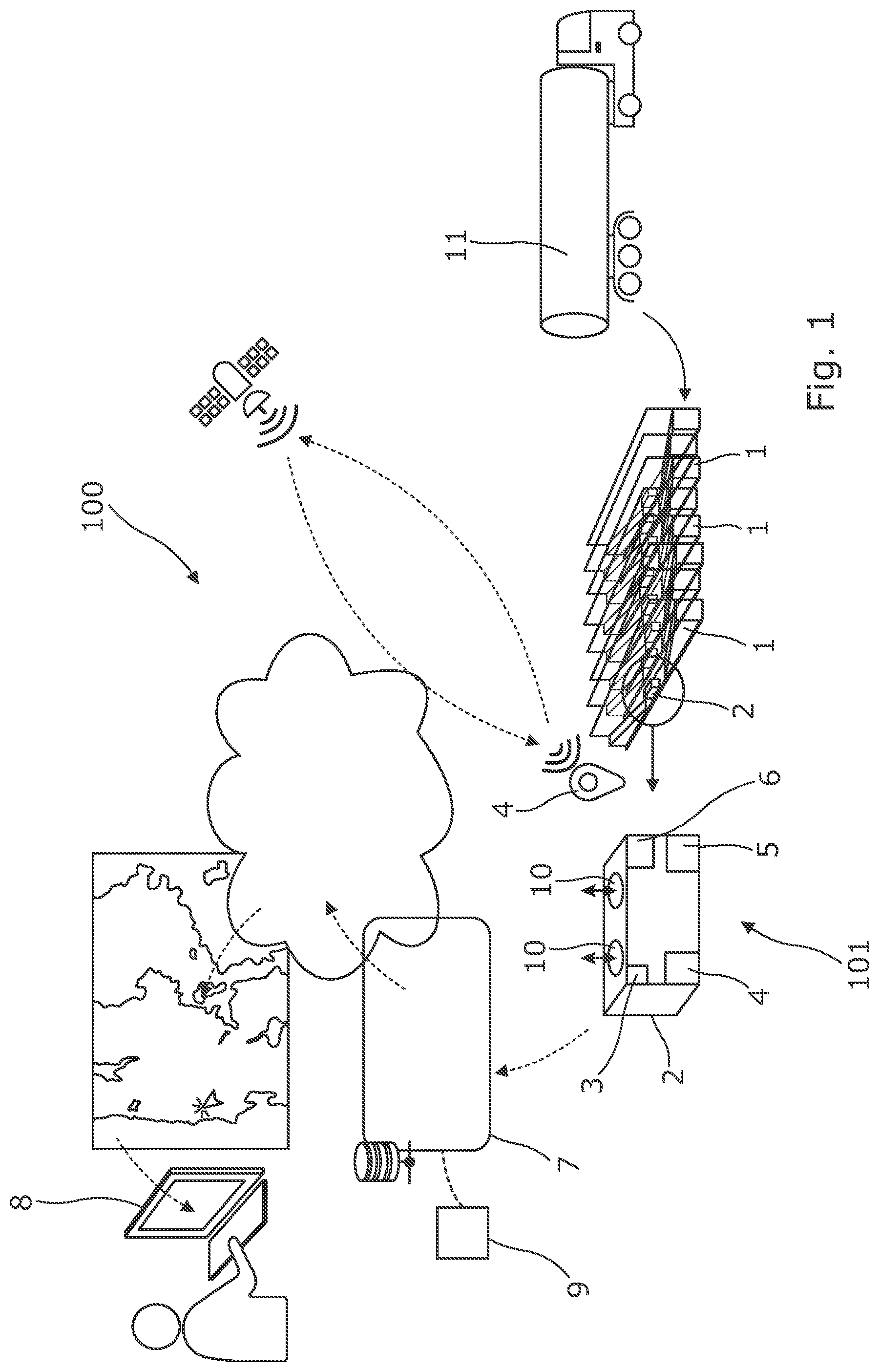 Patent US12297804 — Wind turbine storage and/or transport system — Figure 1