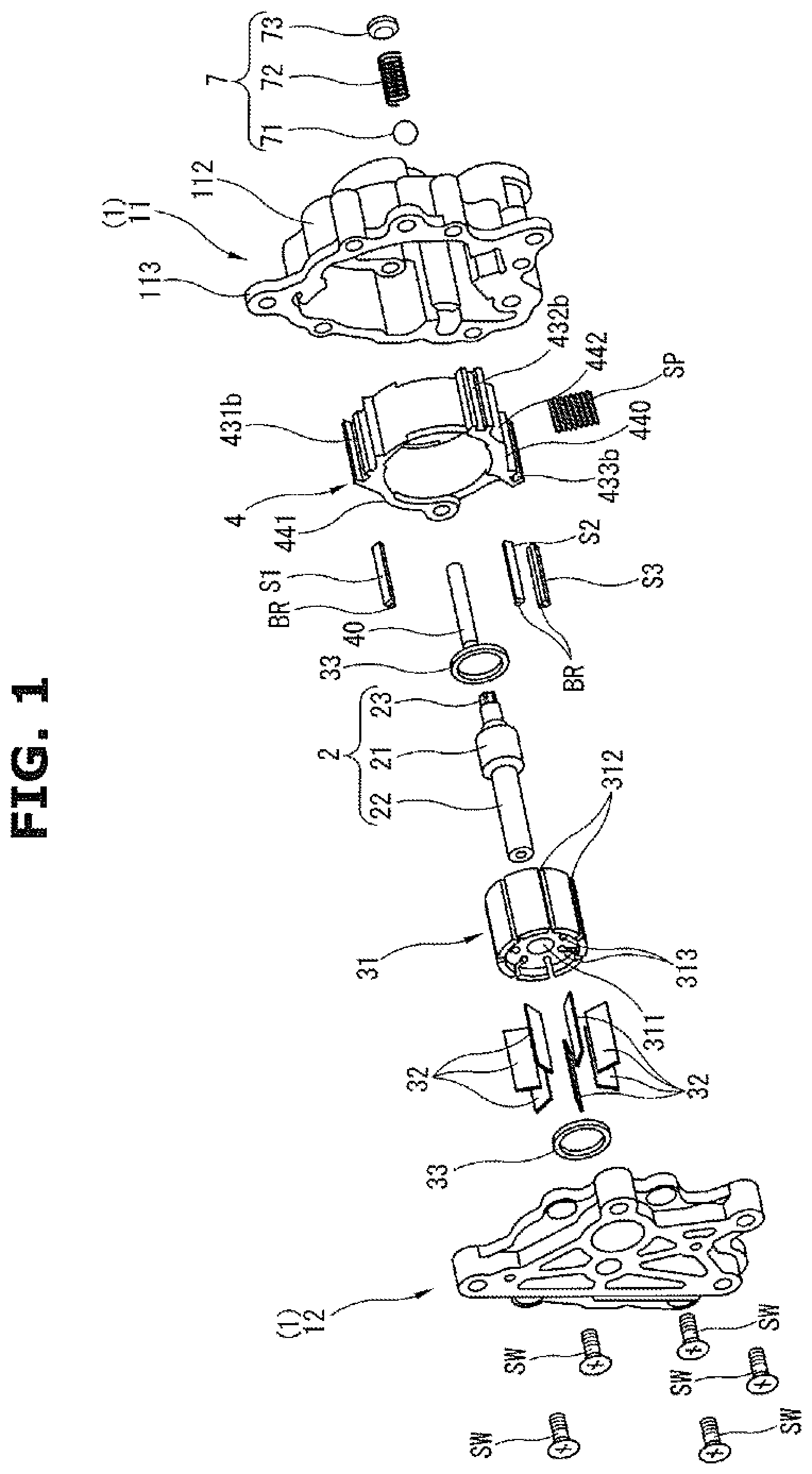 Patent US12297829 — Variable-capacity oil pump — Figure 1