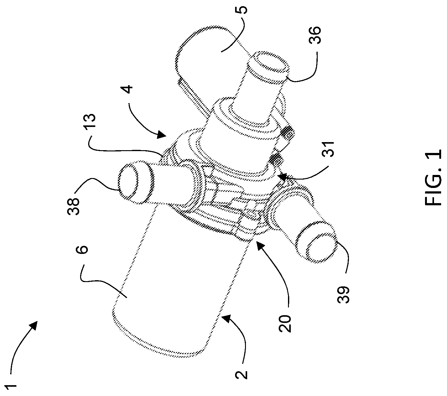 Patent US12297843 — Multiport fluid pump with integrated valve — Figure 1