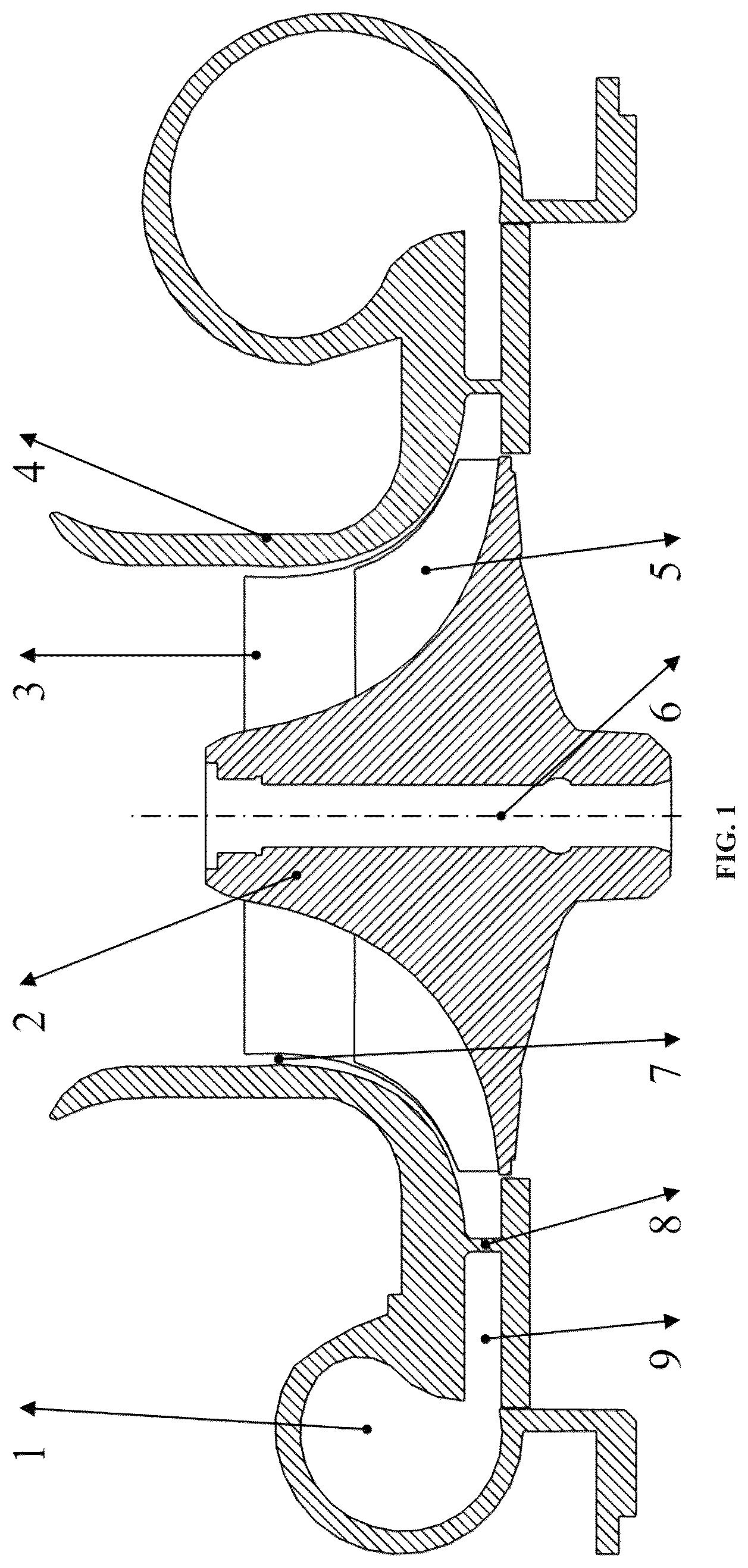 Patent US12297847 — Noise-reducing and nonuniform tip clearance structure of centrifugal compressor — Figure 1