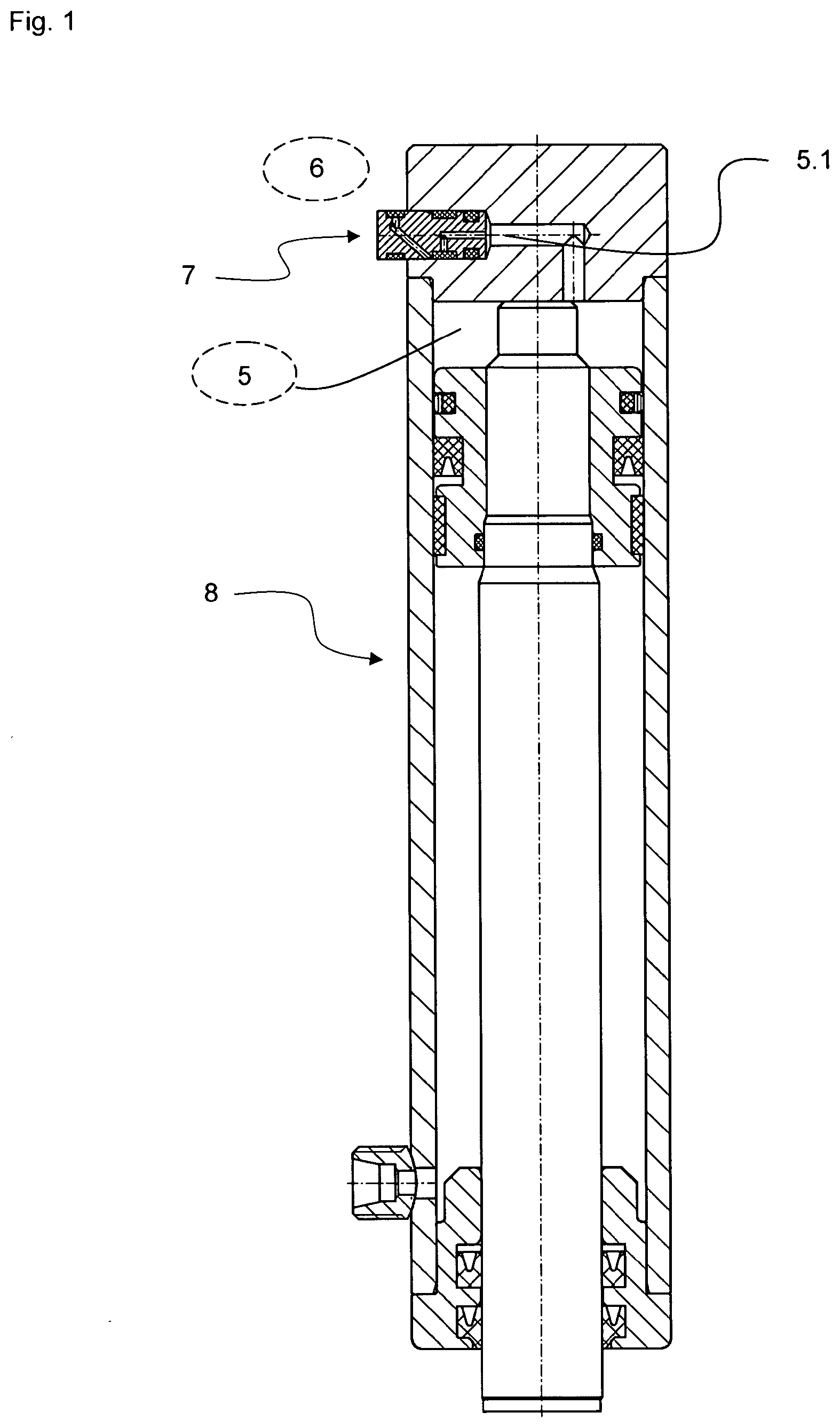 Patent US12297849 — Cylinder degassing unit and working cylinder — Figure 1