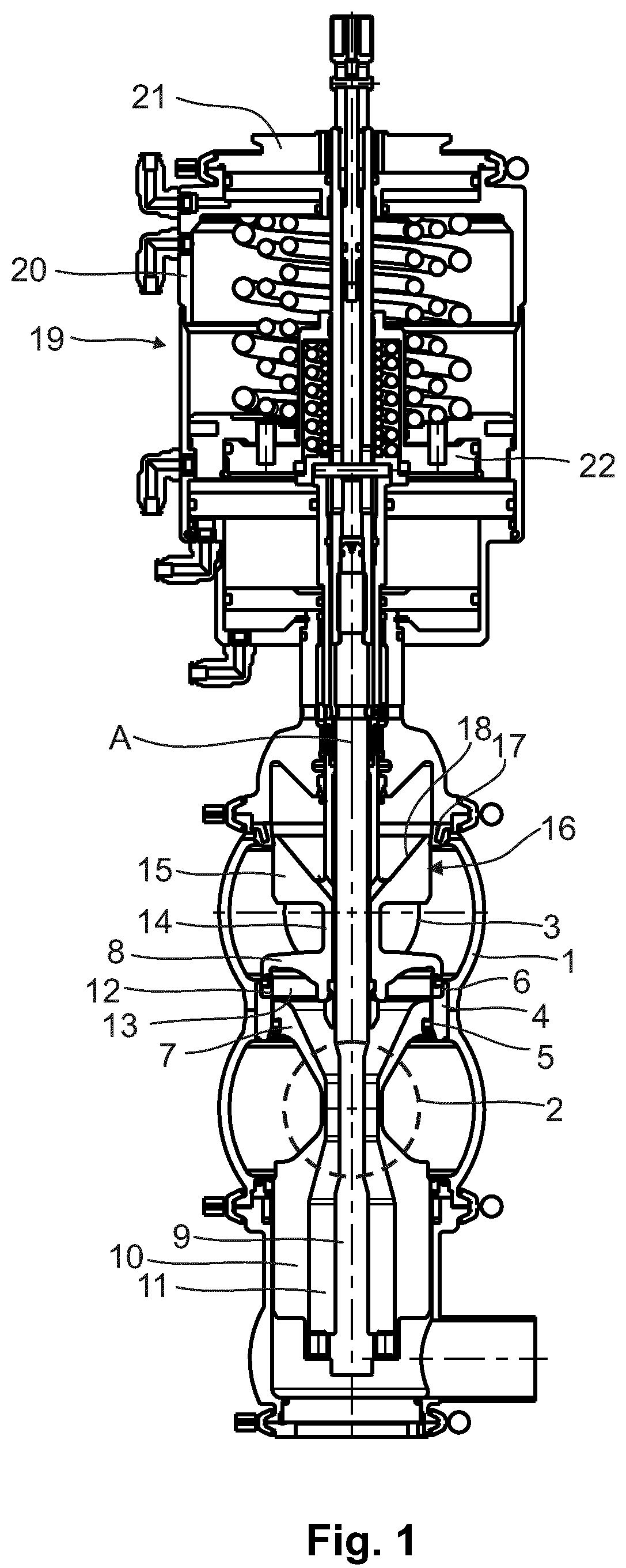 Patent US12297928 Figure 1 – Drive for a valve and method