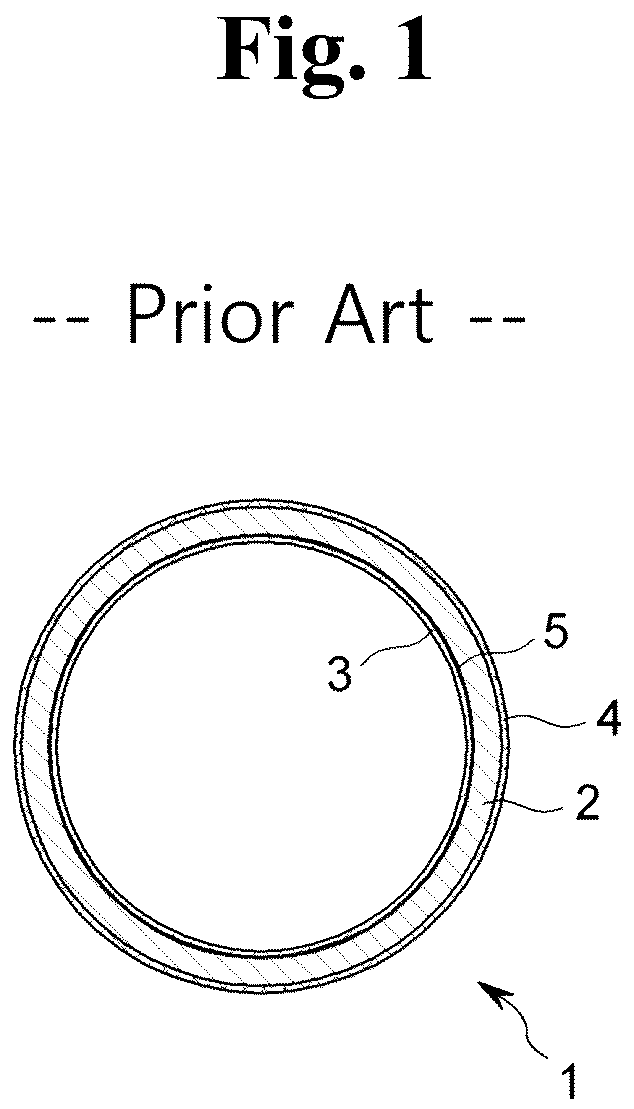Patent US12297939 — Composite pipe formed by combining a main portion and a short pipe portion, and connection structure of the same — Figure 1