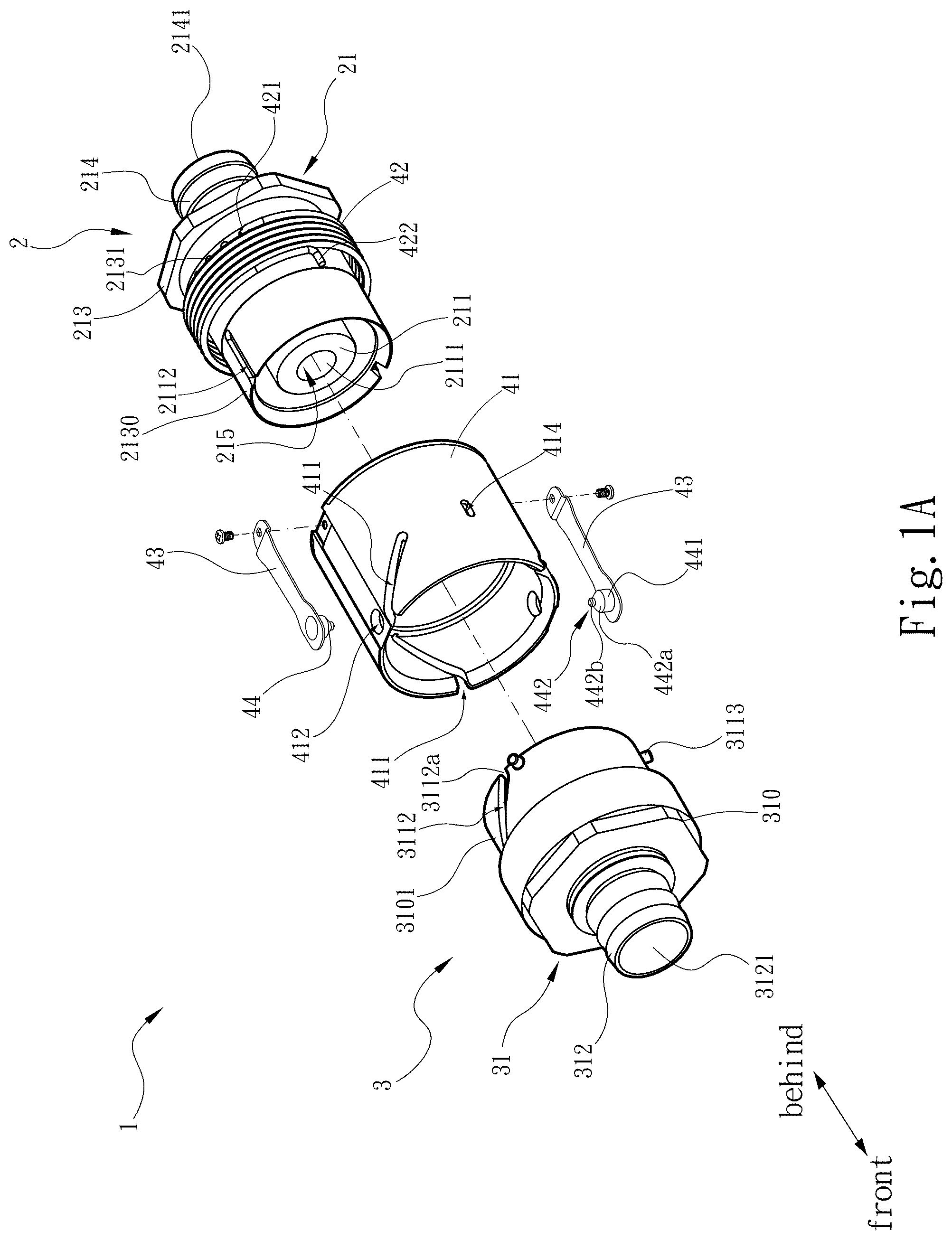 Patent US12297944 — Pipe coupler with locking structure — Figure 1