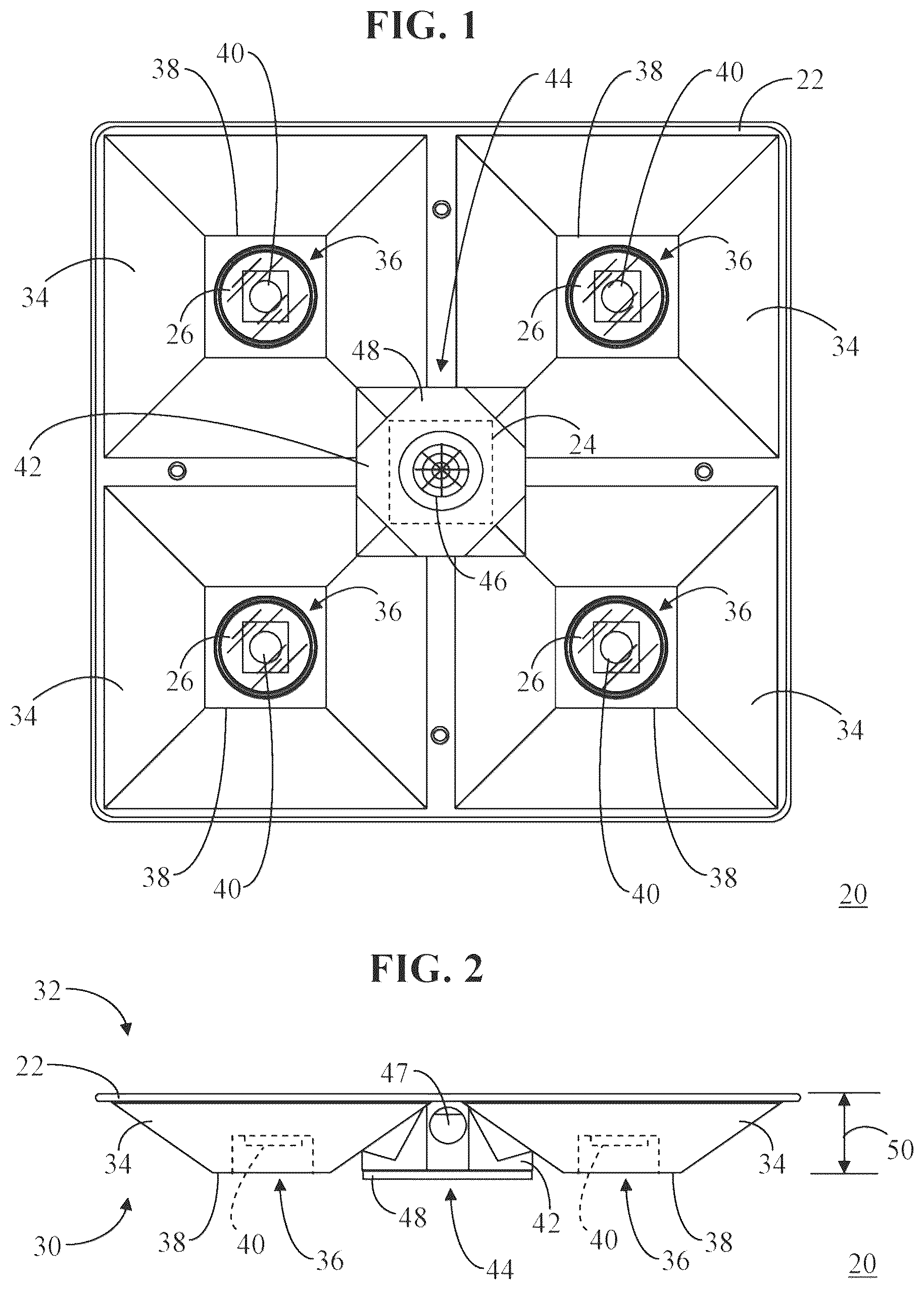 Patent US12297985 — Surface mounted light fixture and heat dissipating structure for same — Figure 1