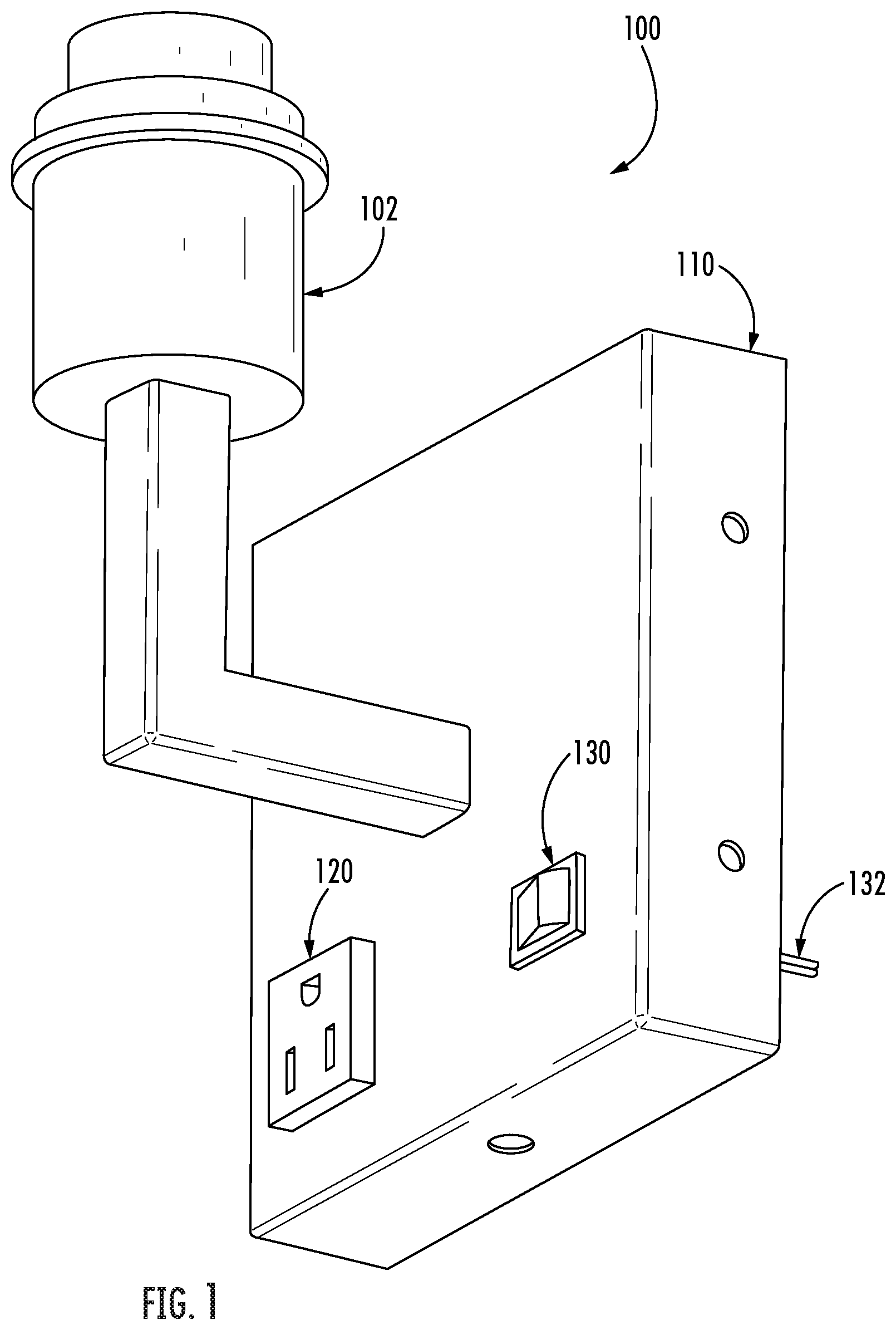Patent US12297989 — Lighting fixture for hospitality applications — Figure 1