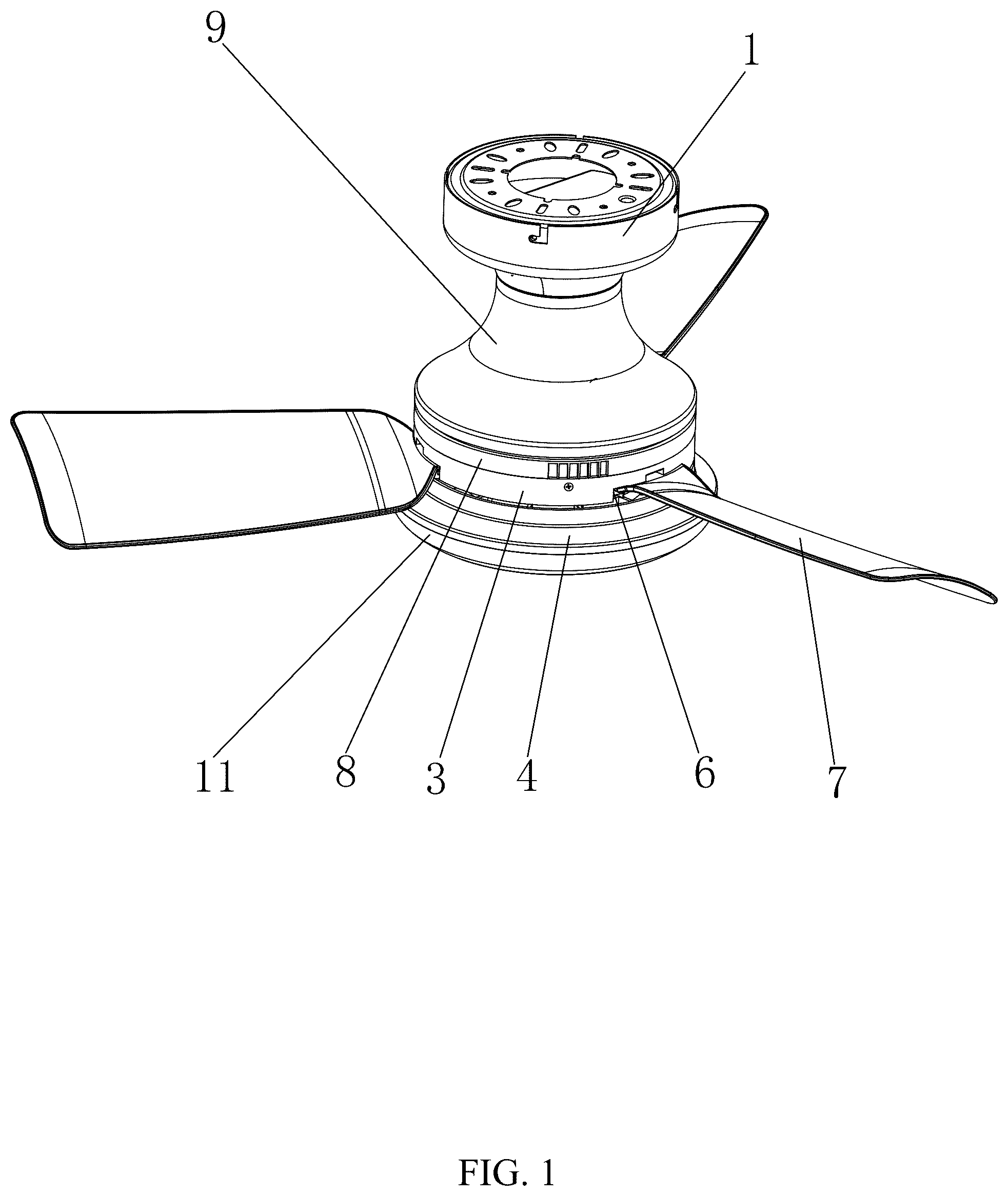 Patent US12297997 — Fan lamp — Figure 1