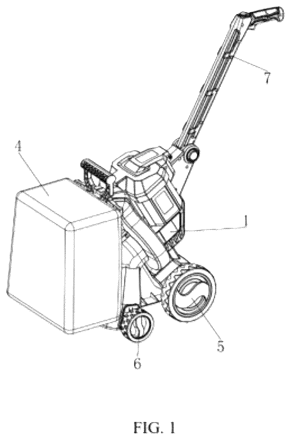 Patent US12302802 — Hand-push leaf suction machine with automatic outage function for toppling — Figure 1