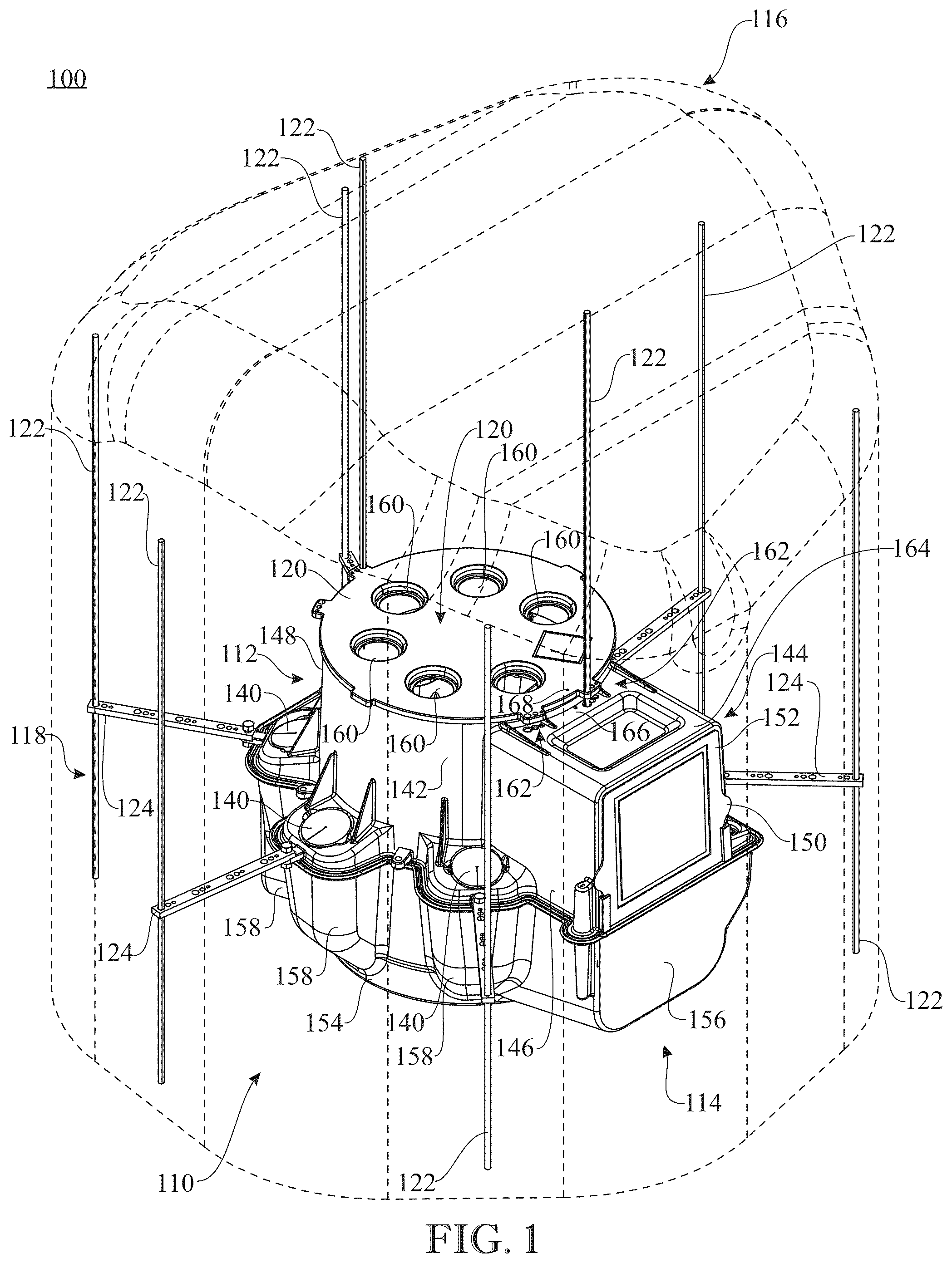 Patent US12302806 — Agricultural grow system to propagate seedlings — Figure 1