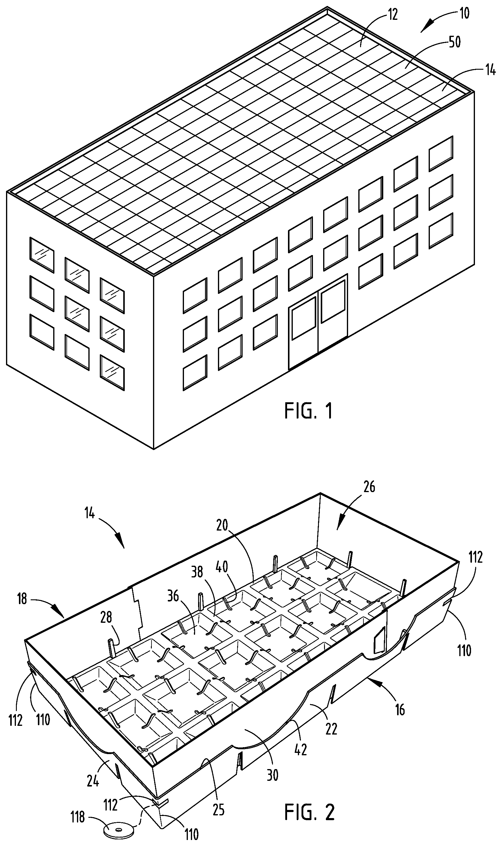 Patent US12302809 — Interlocking modular planting system for roof applications — Figure 1