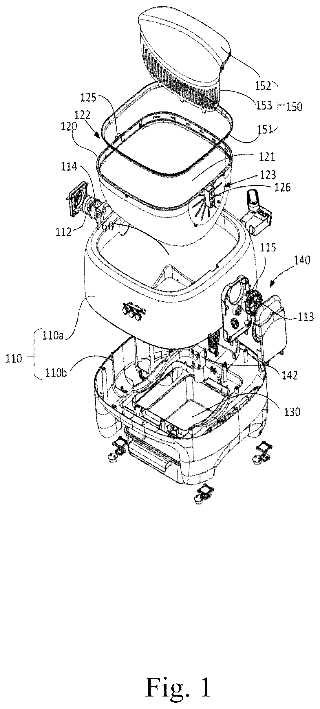 Patent US12302856 — Cat litter box convenient for taking out and locking cat litter bin — Figure 1