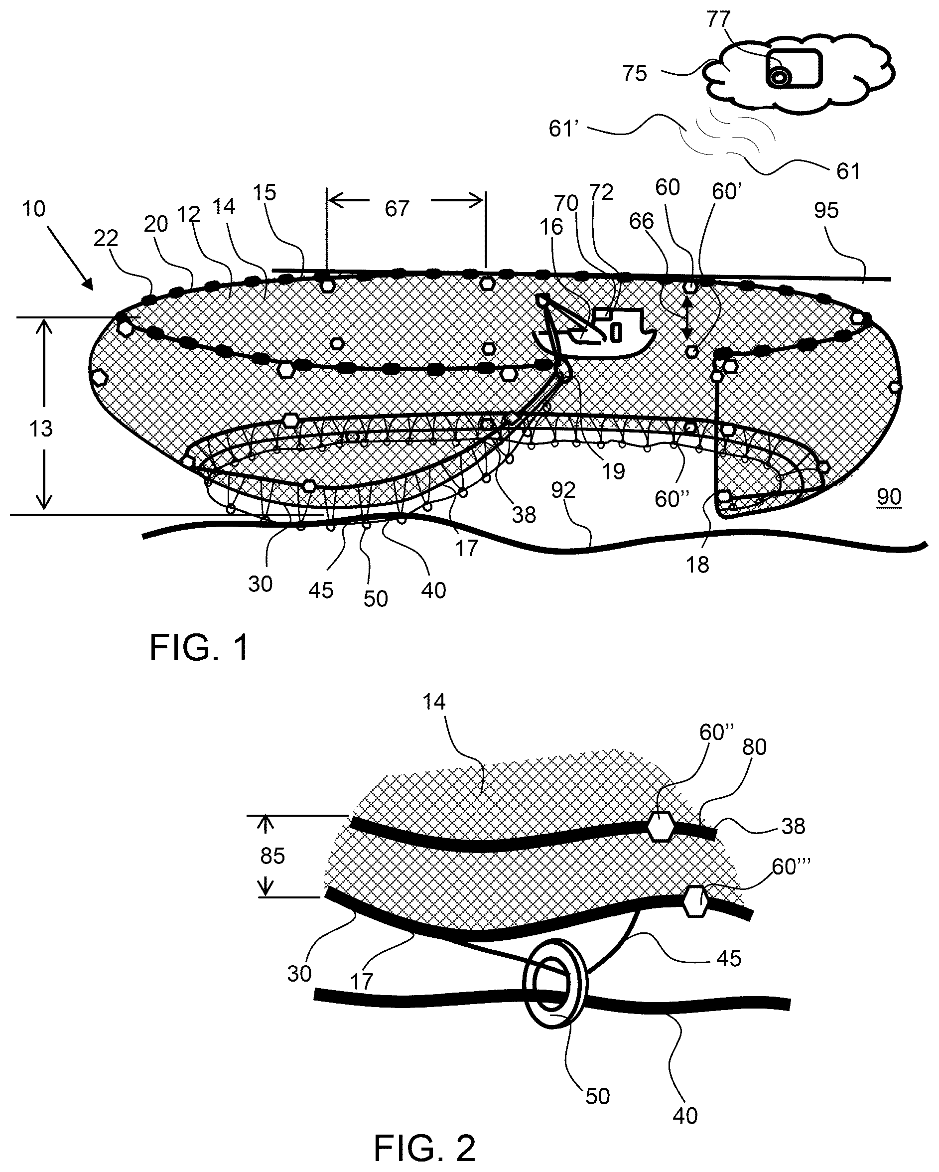 Patent US12302876 Figure 1 – Seine net position measurement system and method of determining seine net position