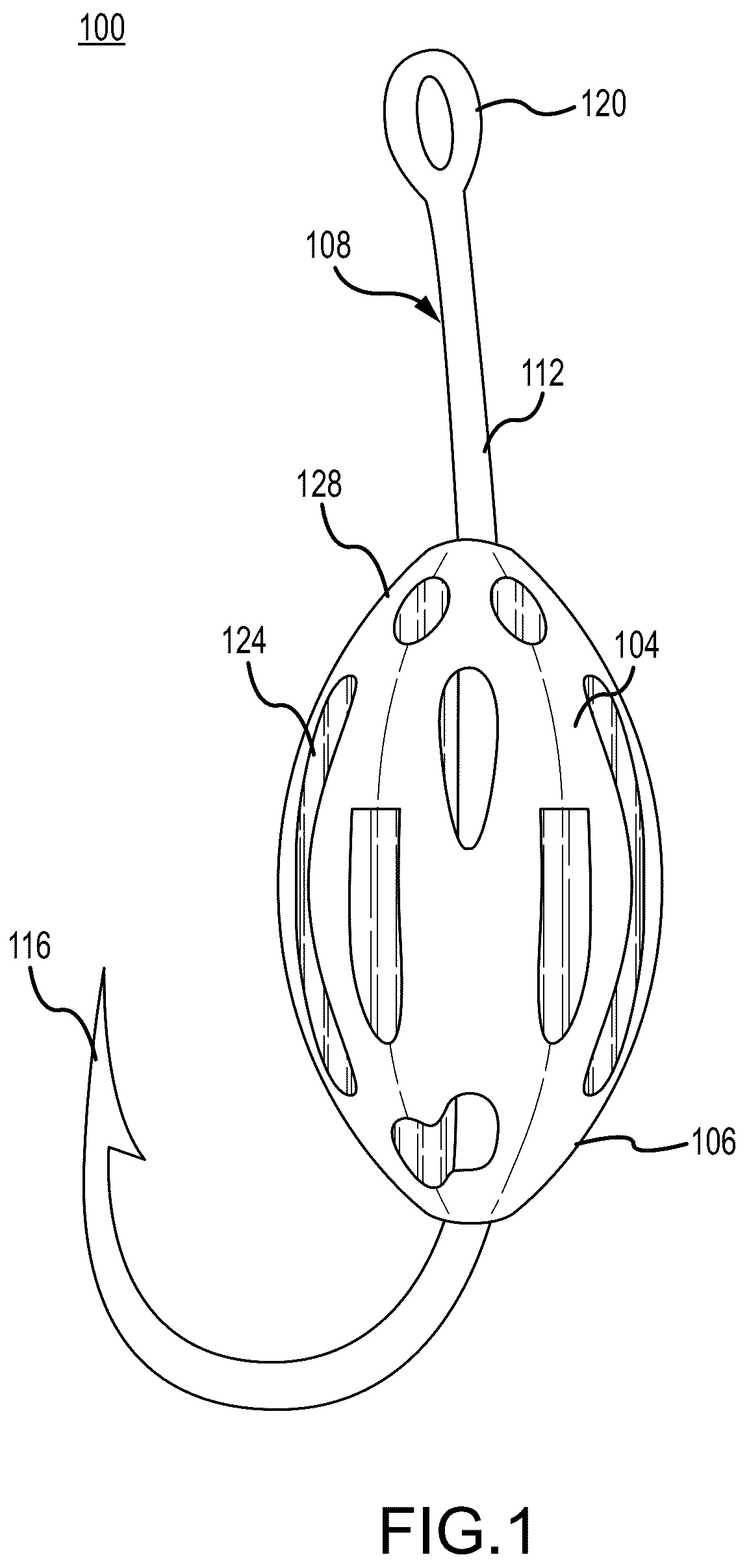 Patent US12302878 — Devices and methods for retaining fish bait — Figure 1