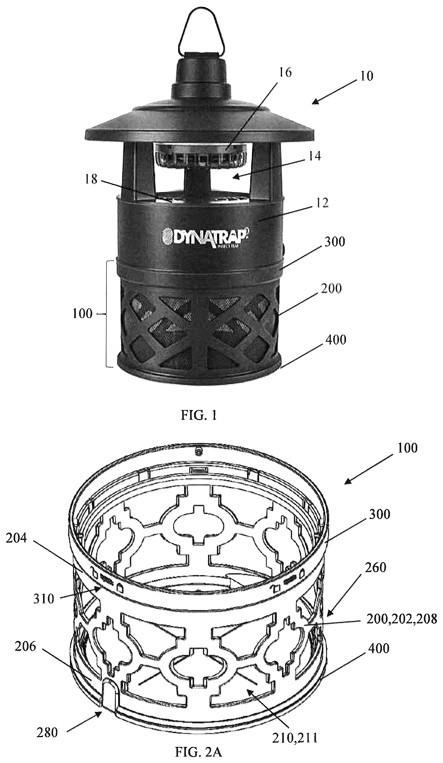 Patent US12302885 Figure 1 – Insect trap receptacle