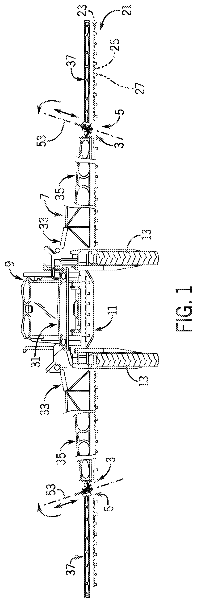 Patent US12302893 — Sprayer boom breakaway joint with a staged release and forced lift system — Figure 1