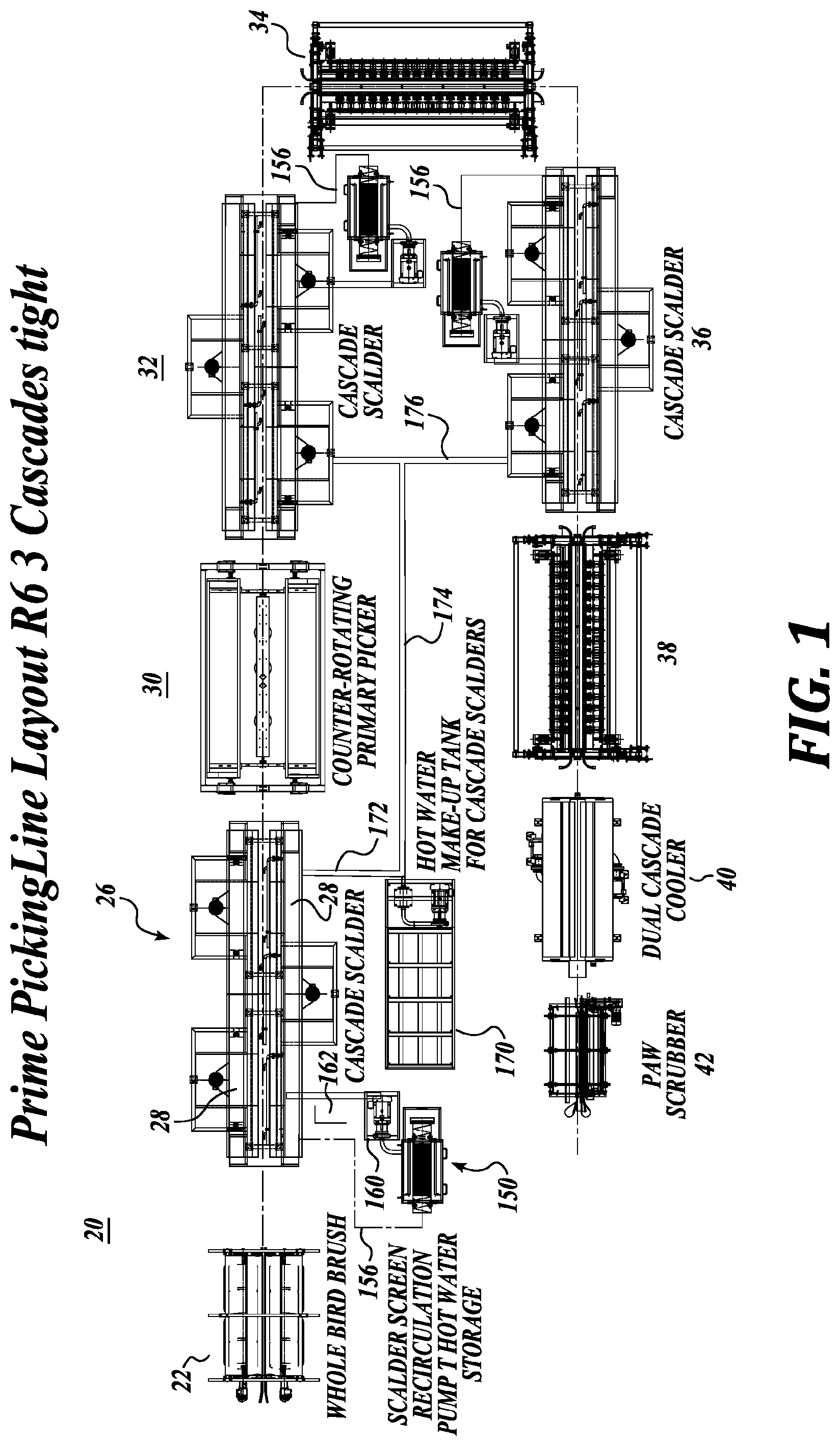 Patent US12302914 — Removing feathers from poultry carcasses — Figure 1