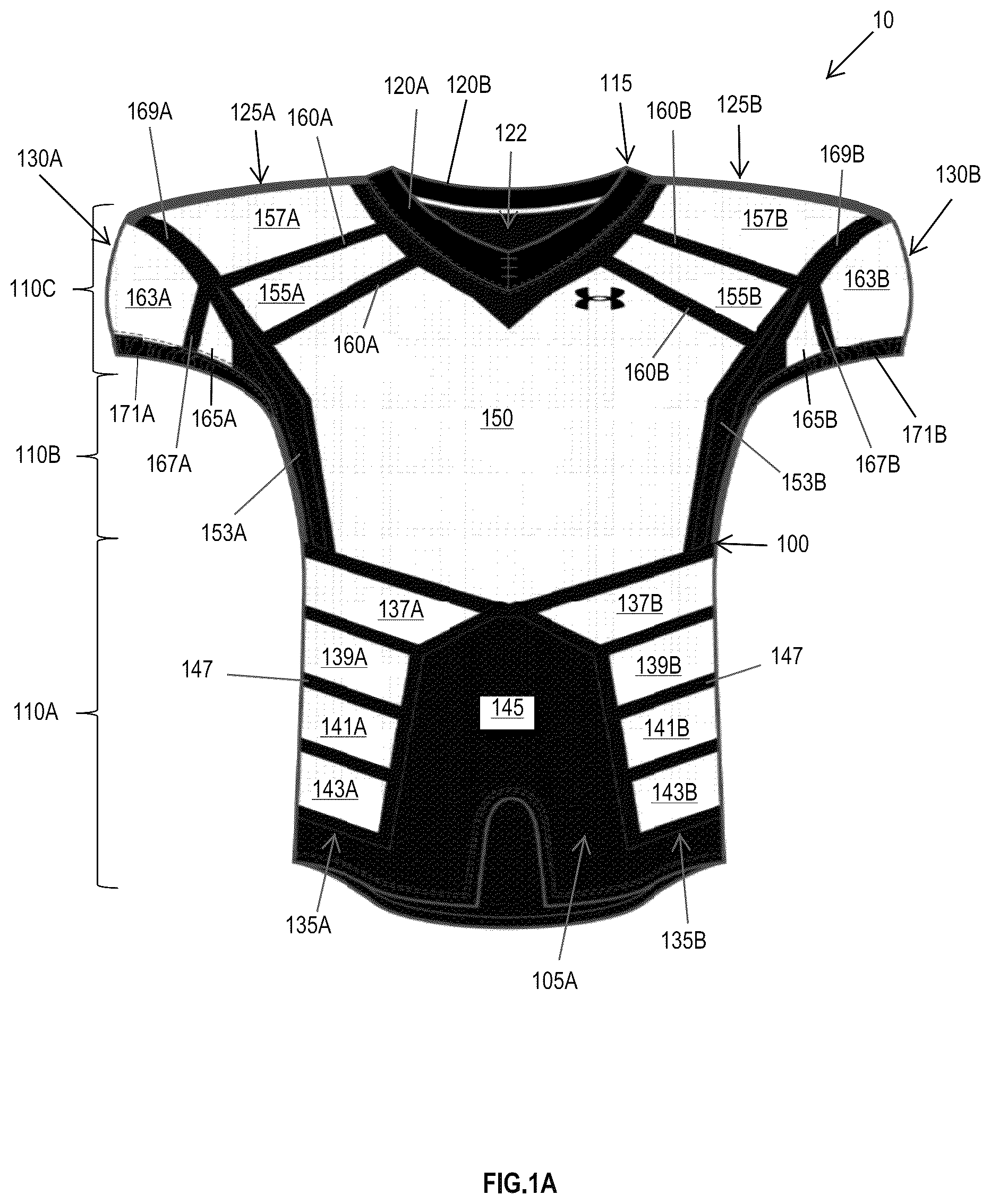 Patent US12302969 Figure 1 – Article of apparel