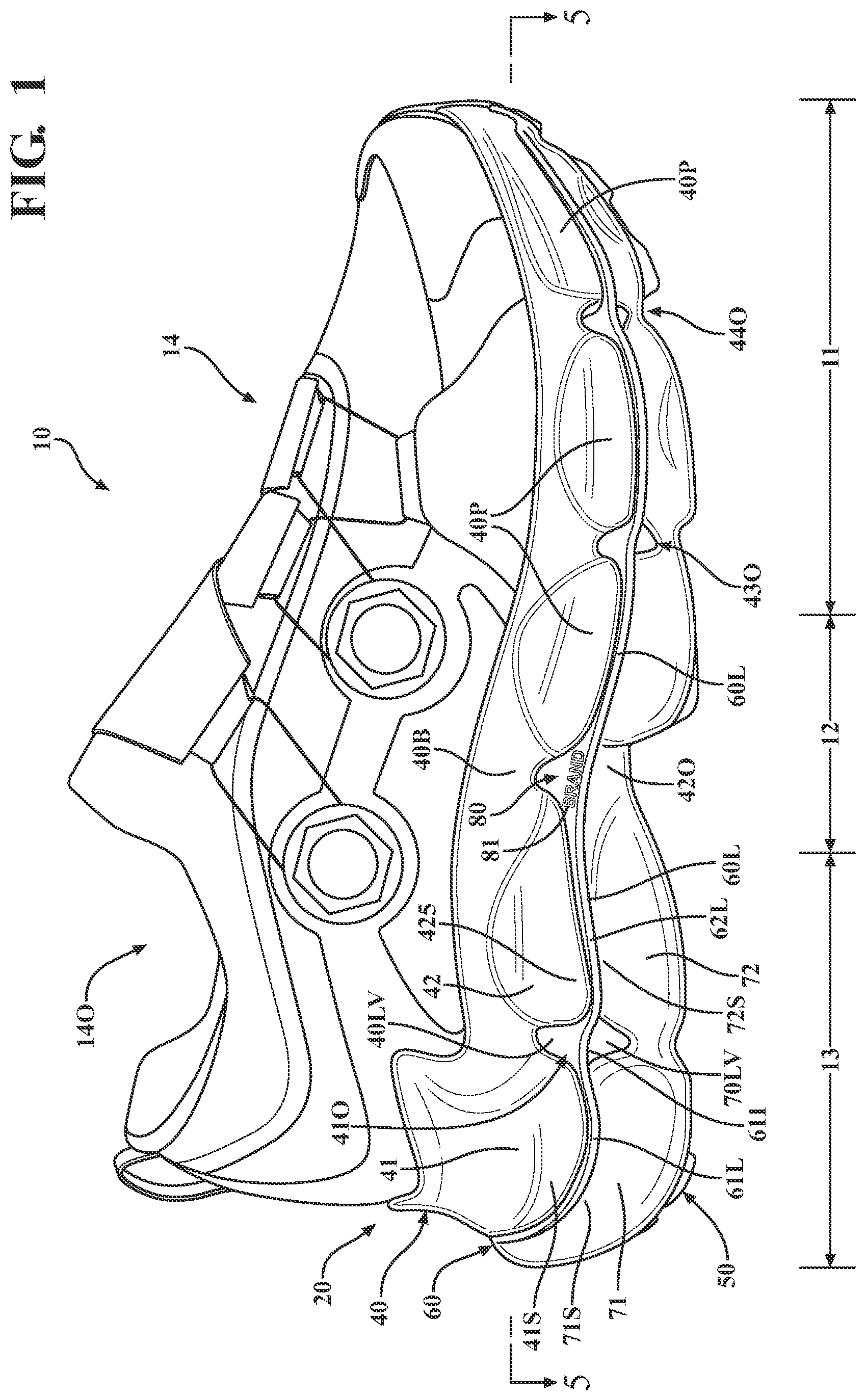 Patent US12302980 — Footwear sole and related method of use — Figure 1